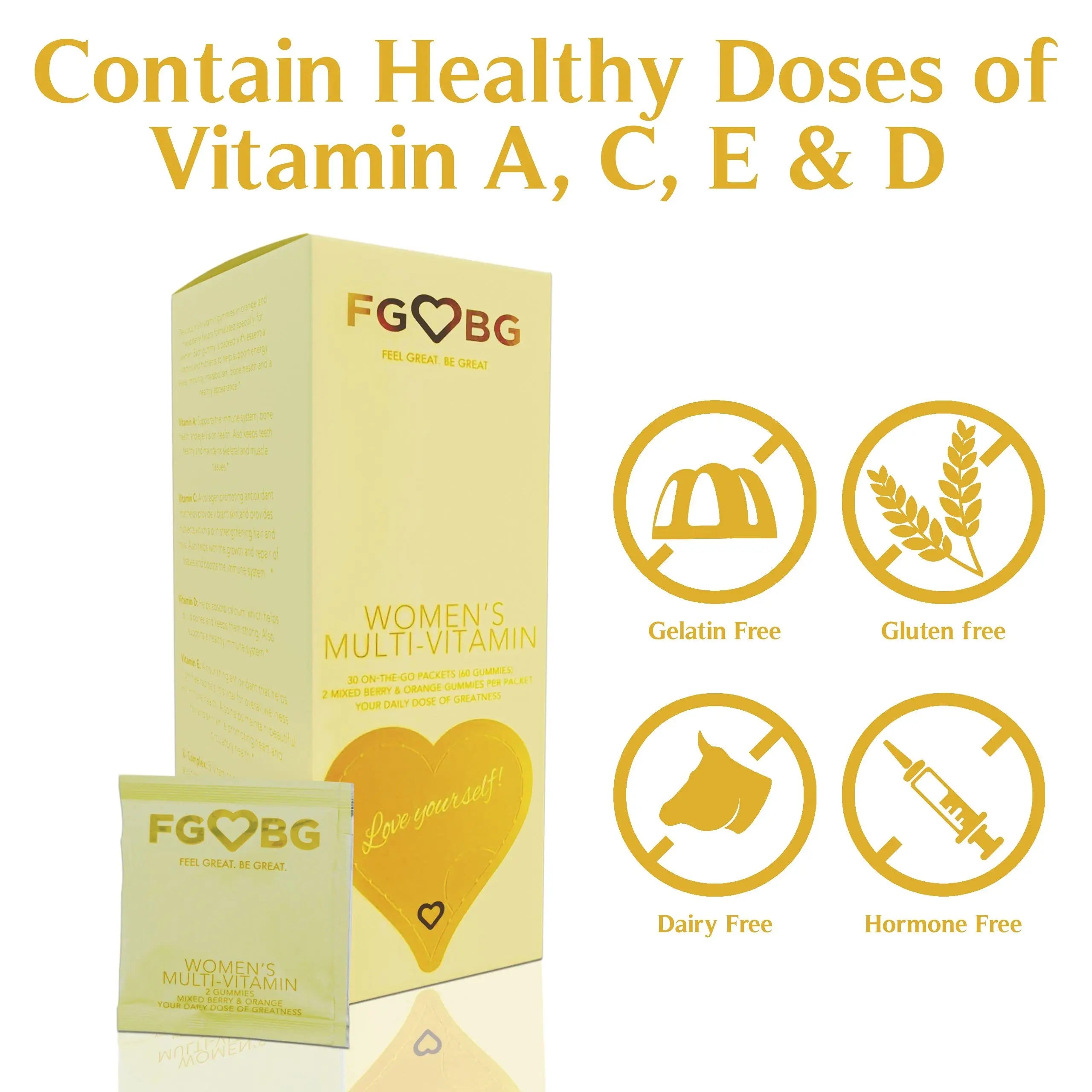 FGBG Women’s Multivitamin Gummies | Vegan All in One Formula | Boost Energy, Brain Function| Cruelty-Free | 30-Day Supply FGBG uk supplements