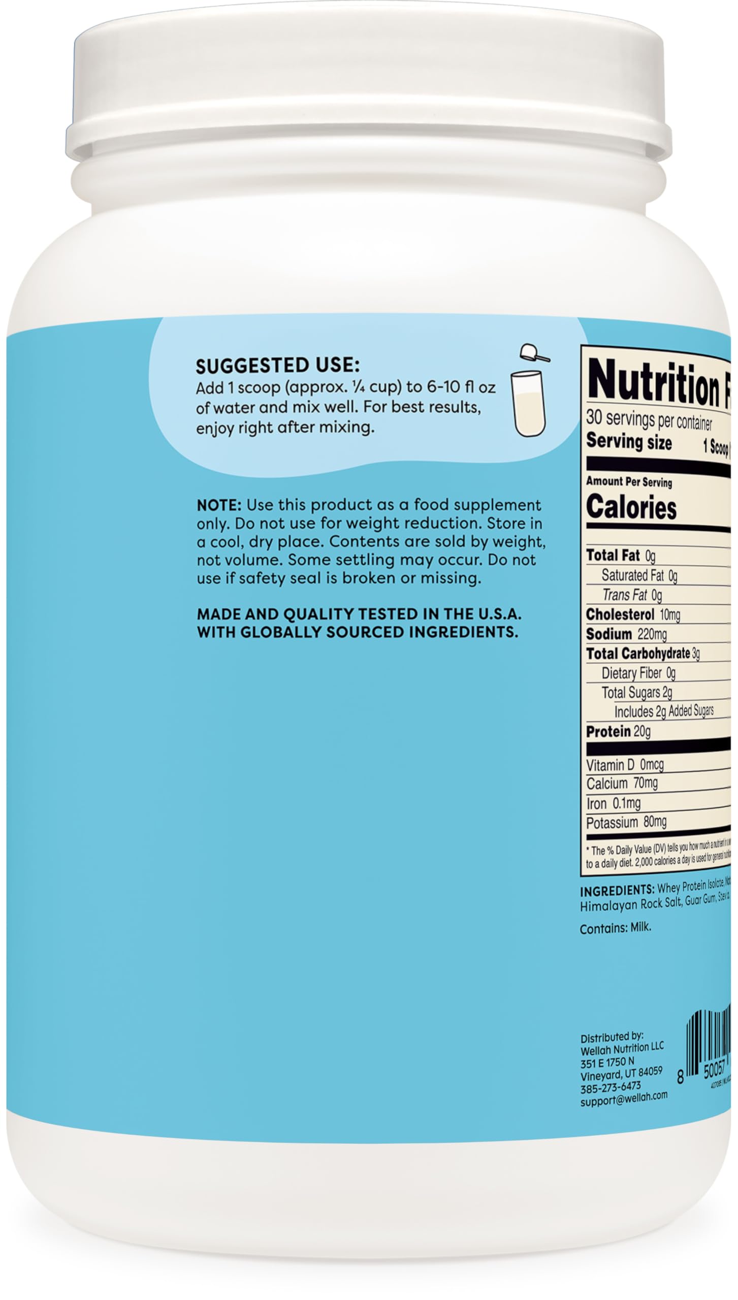Wellah Your Whey (30 Servings, Vanilla) - Whey Protein Isolate Protein Wellah uk supplements