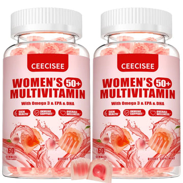 Ceecisee Vitamin Gummies for 50+ Women: Organic Vegan Multivitamin with Iron Omega3 B12 D3 Biotin Zinc Ashwagandha for Hair Skin Health Energy Immune Suppor Ceecisee uk supplements