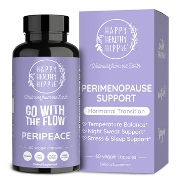 Perimenopause Supplements for Women | Hot Flash, Night Sweat, Mood & Sleep Support | Vegan Hormone Balance Capsules with KSM-66 Ashwagandha, Shatavari & Black Cohosh | Estrogen-Free, 60ct Happy Healthy Hippie uk supplements