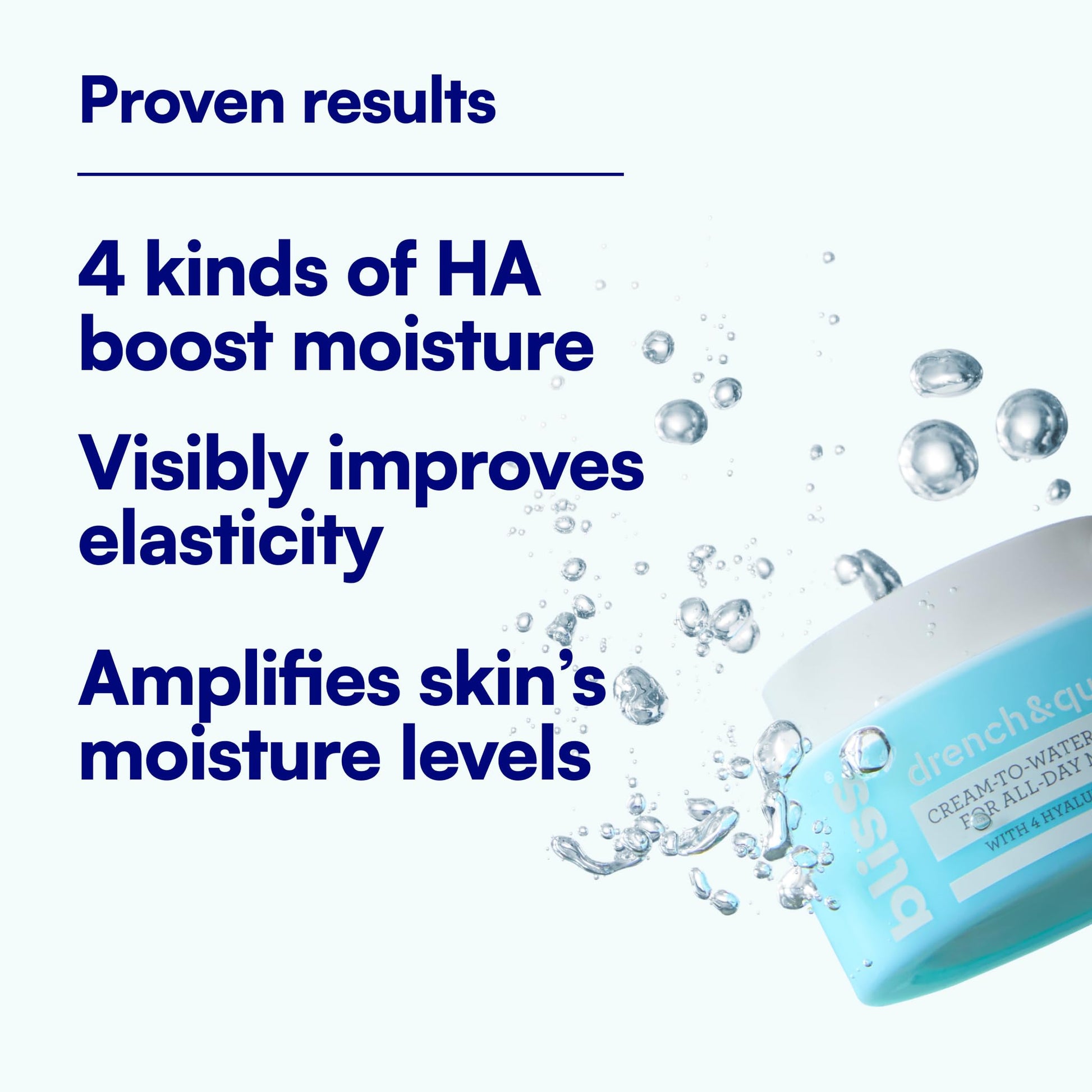 Bliss Drench & Quench Hyaluronic Acid Cream to Water Moisturizer | Lightweight Face Cream with 4 Types of Hyaluronic Acid for All Day Hydration and Plump Skin | Clean Vegan & Cruelty Free 1.7 fl oz Bliss uk supplements