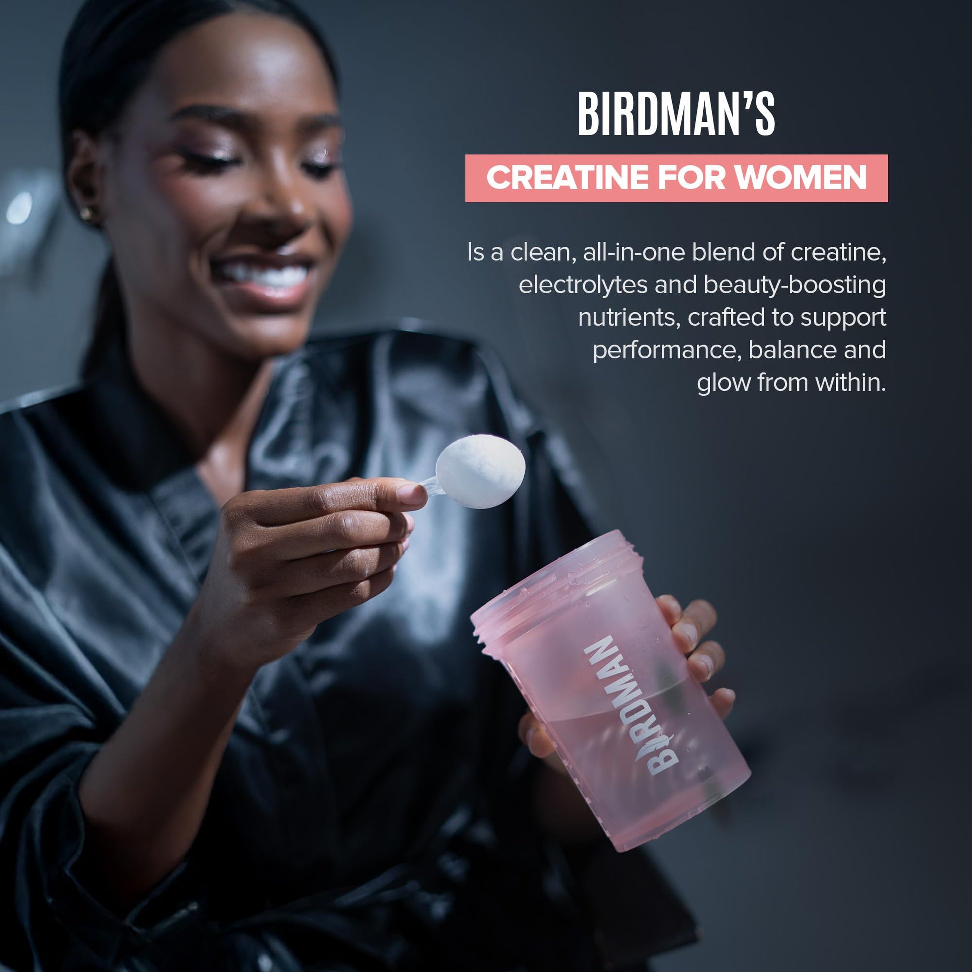 BIRDMAN Creatine for Women | Creatine Monohydrate Powder with Myo & D-Chiro Inositol, Hyaluronic Acid, Zinc, Electrolytes and Vitamins | Sugar Free, Pink Lemonade | 30 Servings BIRDMAN uk supplements