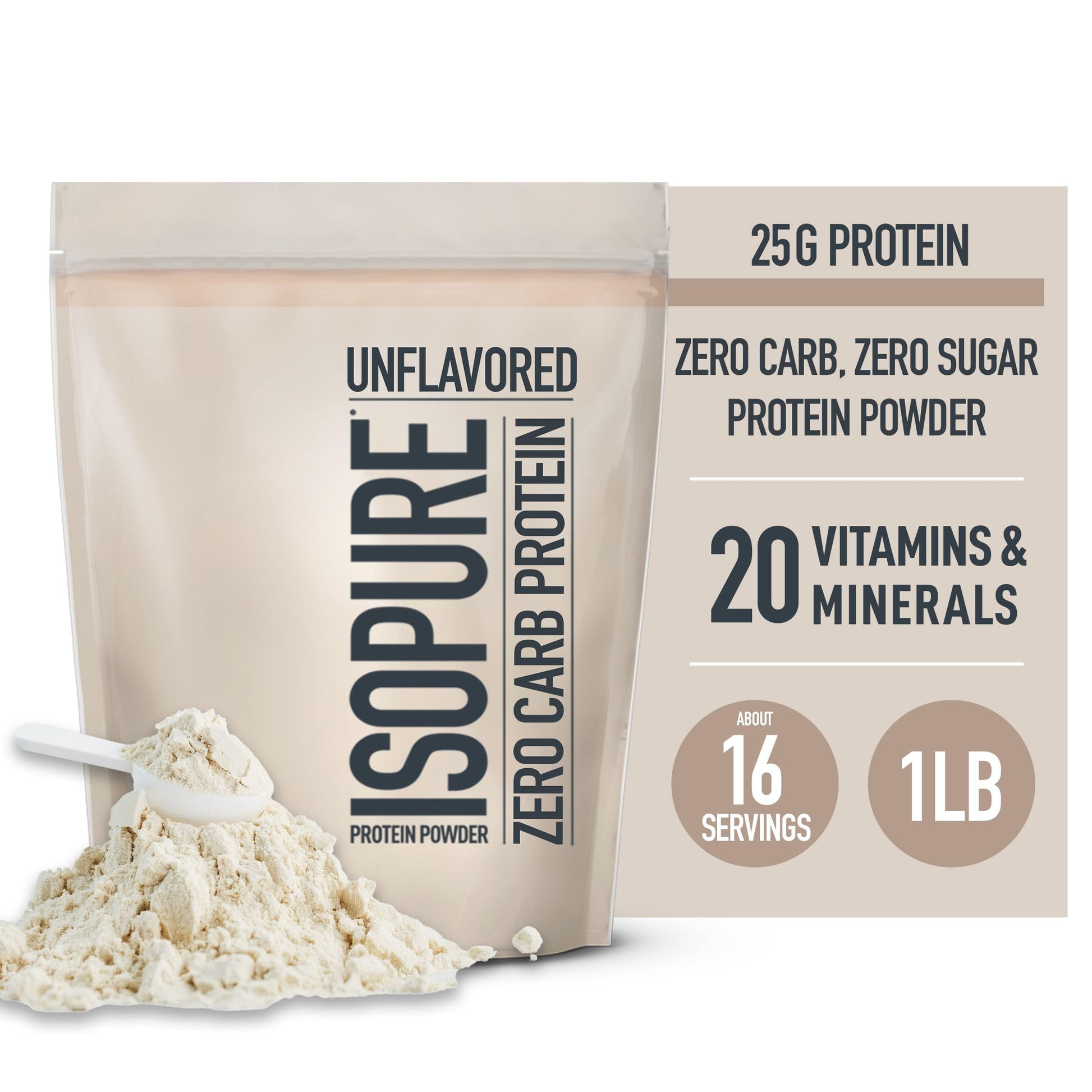 Isopure Unflavored Protein, Whey Isolate, 25g Protein, Zero Carb & Keto Friendly Isopure uk supplements