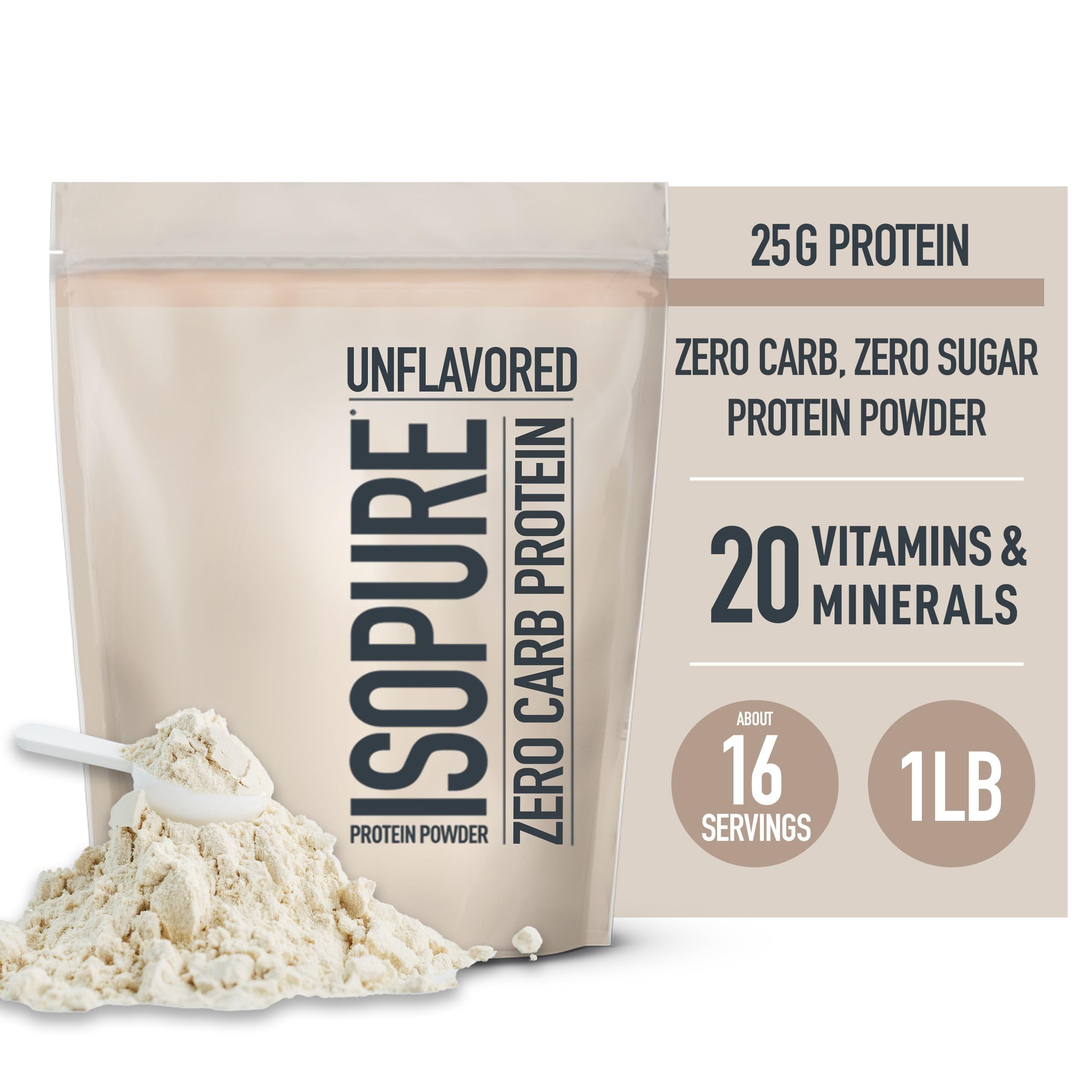Isopure Unflavored Protein, Whey Isolate, 25g Protein, Zero Carb & Keto Friendly Isopure uk supplements