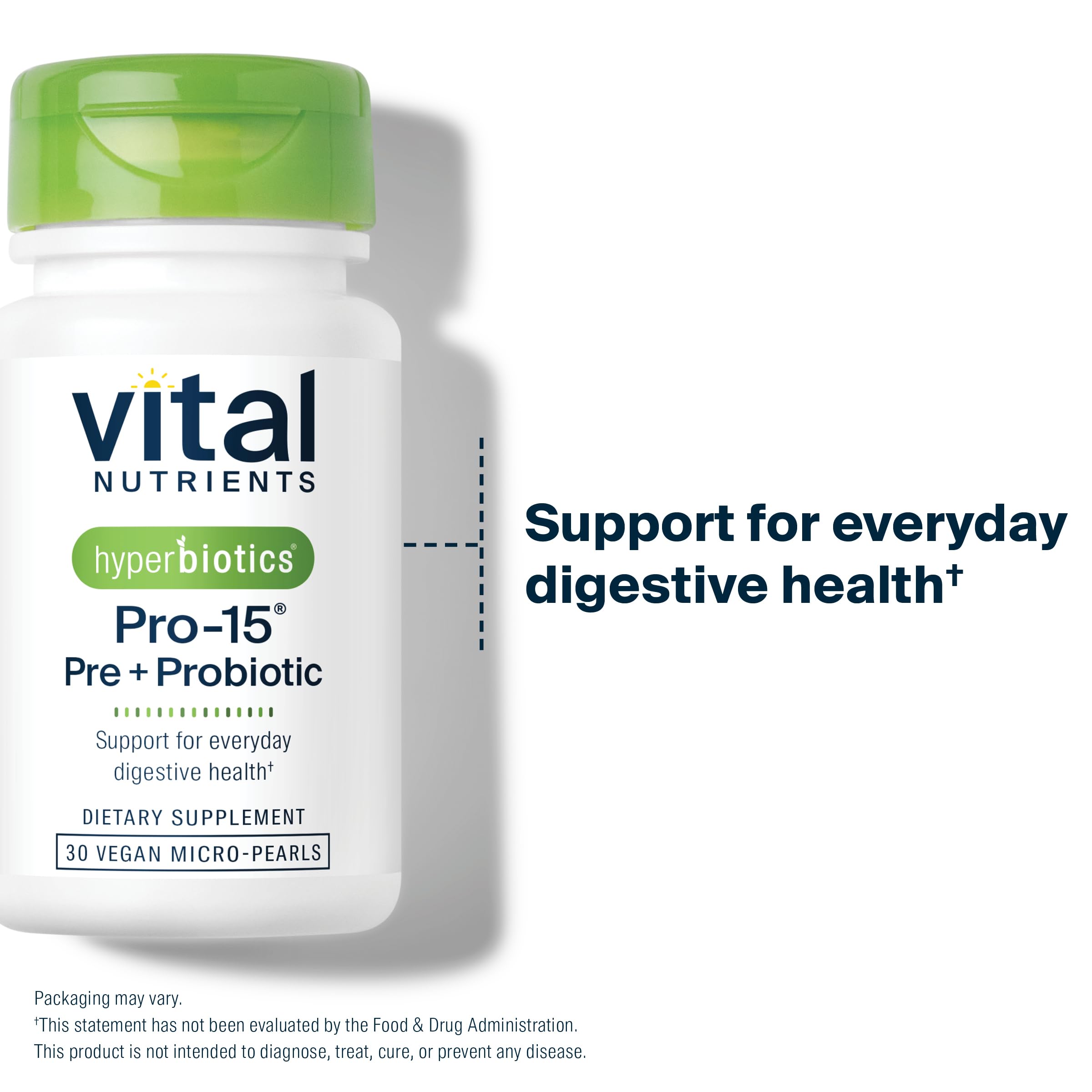 Hyperbiotics Vital Nutrients Pro-15 Prebiotics and Probiotics for Women and Men | 15 Science Backed Strains | Supports Occasional Constipation, Diarrhea, Gas & Bloating | 30 Vegan Time Release Pearls Hyperbiotics uk supplements