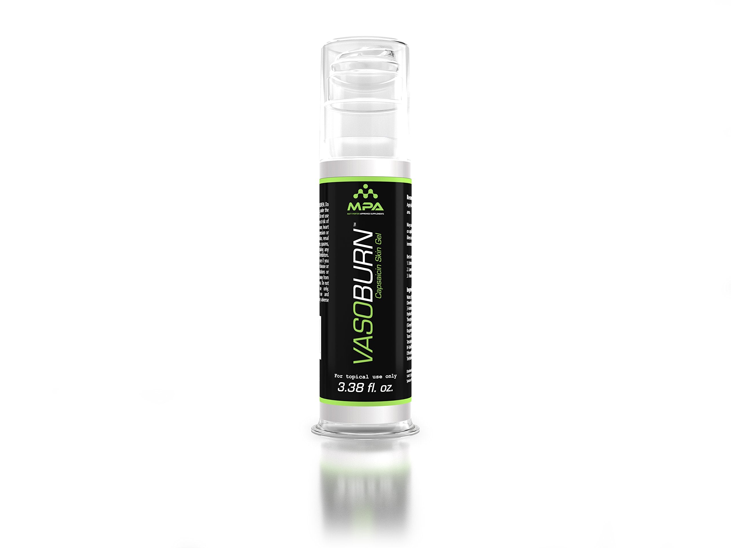Vasoburn 3.38 oz Pump Bottle, Targets Stubborn Areas, Capsacin Cream, yohimbine Cream MPA uk supplements