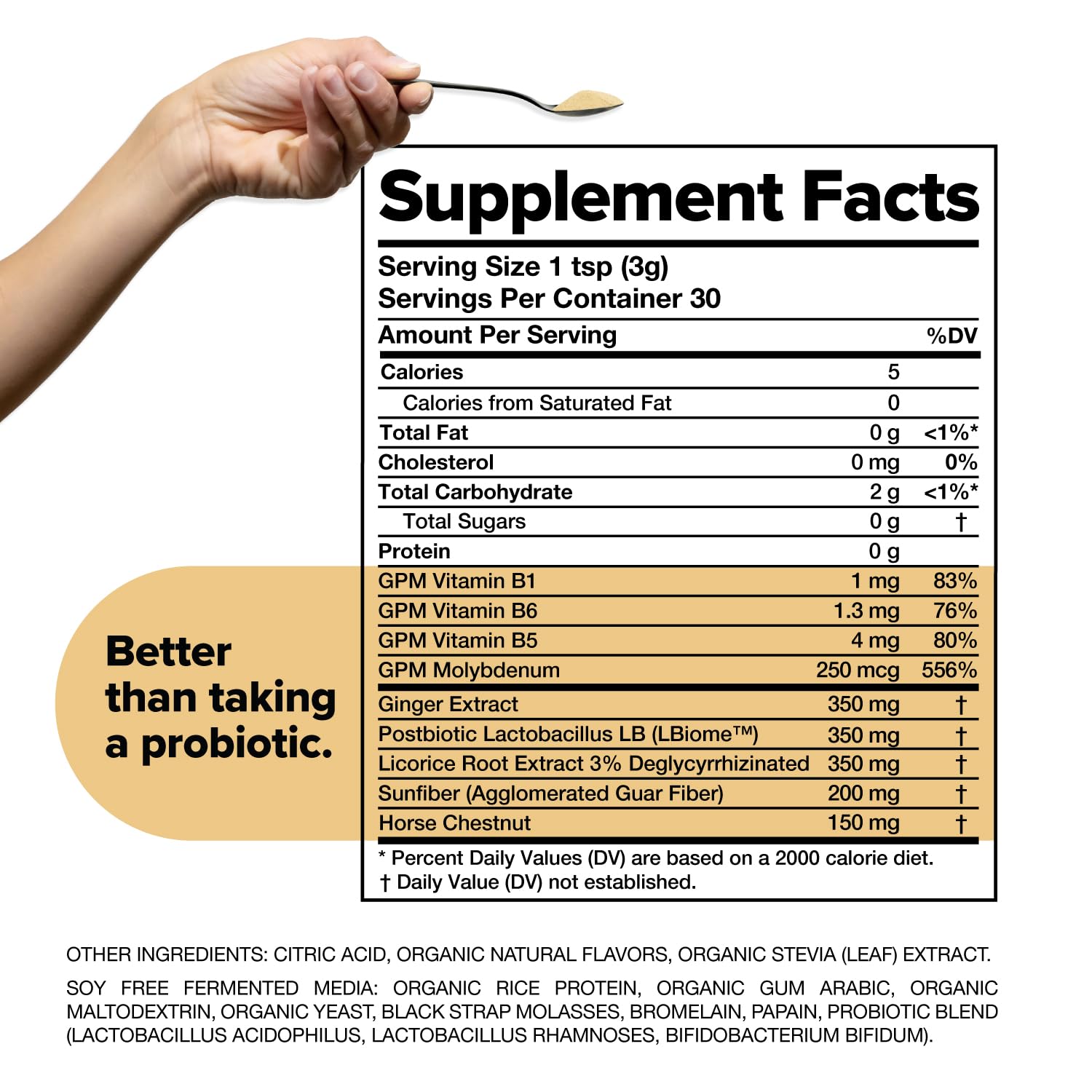 Complement Gut Nurture Prebiotic + Postbiotic Superfood Powder for Leaky Gut Repair, Probiotics for Digestive Health - Ginger Root - 30 Servings Complement uk supplements