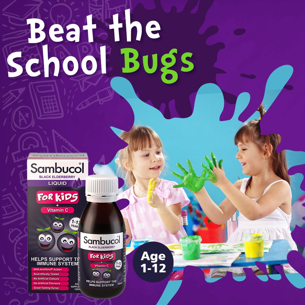 Sambucol Kids 120 ml For Immune Support, Drop Sambucol uk supplements