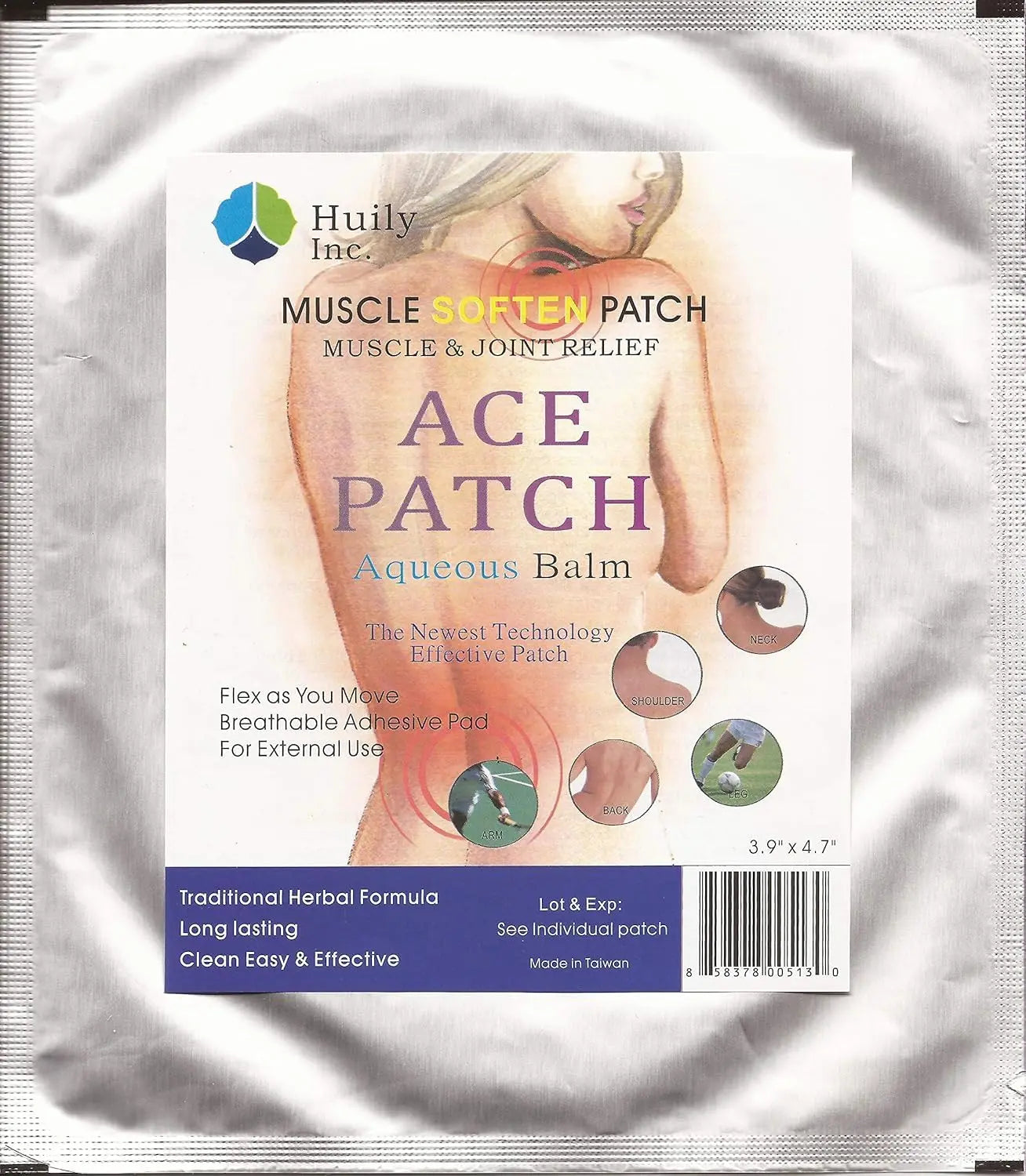 ACE Pain Relief Patch - Aqueous Balm 5 Count Huily uk supplements