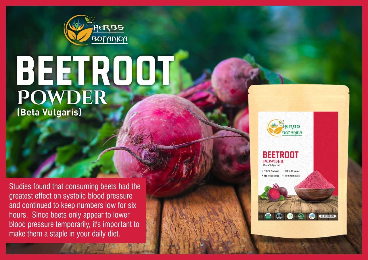 Herbs Botanica Beetroot Powder Organic for Baking and Smoothies | Nitric Oxide Suppement Herbs Botanica uk supplements