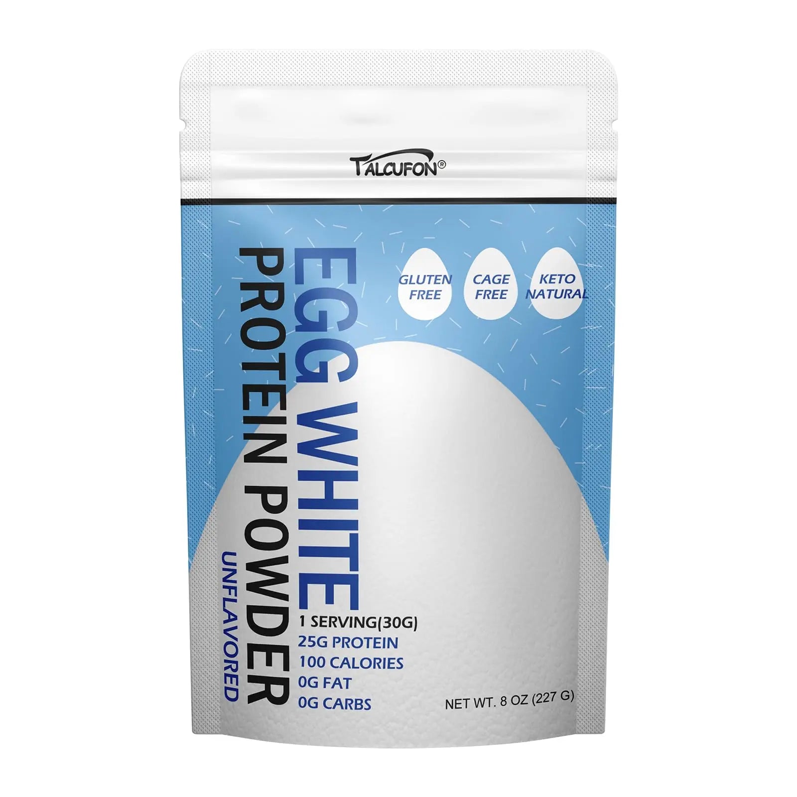 Talcufon Egg White Protein Powder 8 Oz Pasteurized No Additives, High Protein, Gluten-Free Ideal for Baking and Cooking, Unflavored 227G Talcufon uk supplements