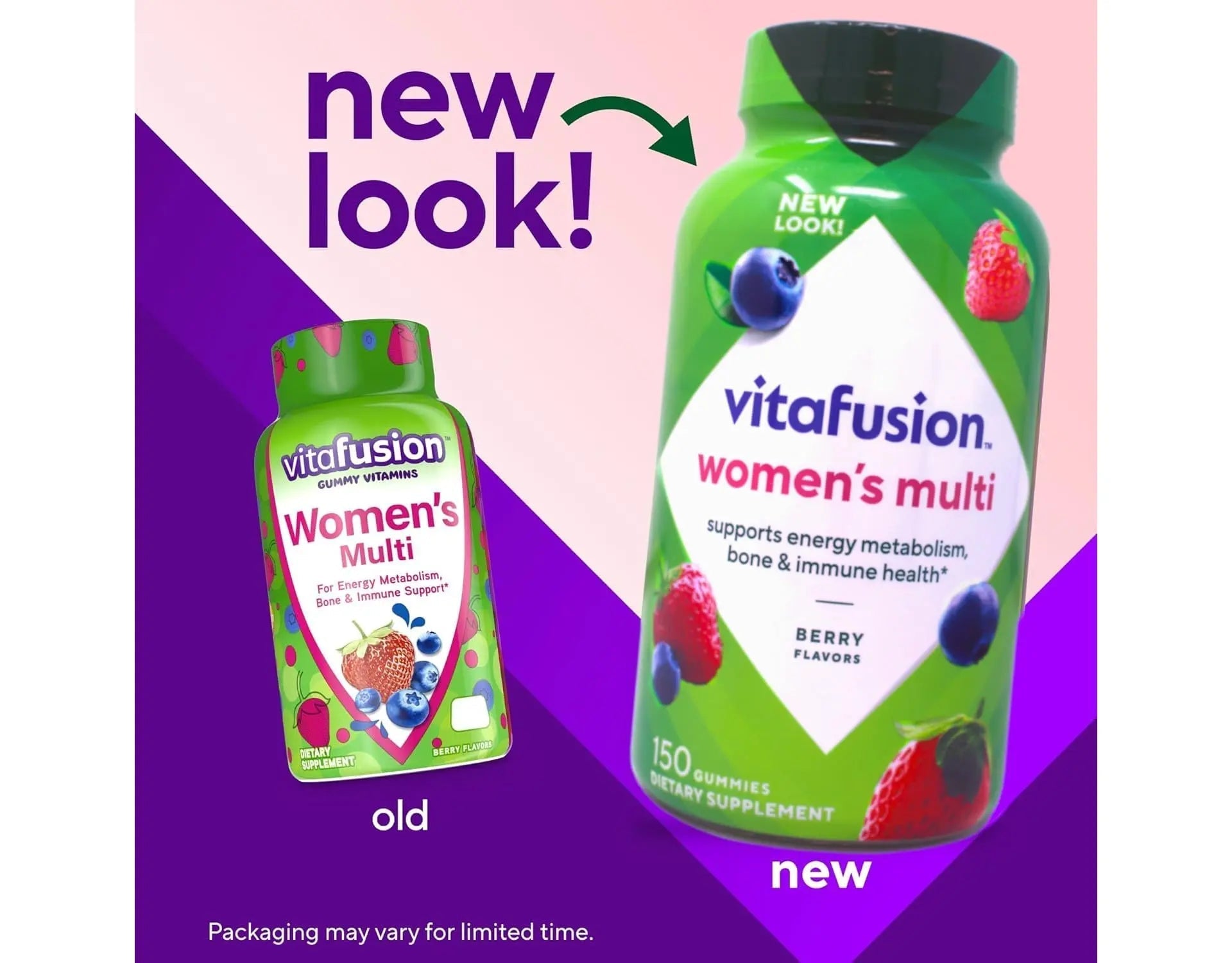 Vitafusion 150 Count with Vitamins A, C, D, E, B-6 and B-12 Womens Multivitamin Gummies, Berry Flavored Daily Vitamins for Women Vitafusion uk supplements