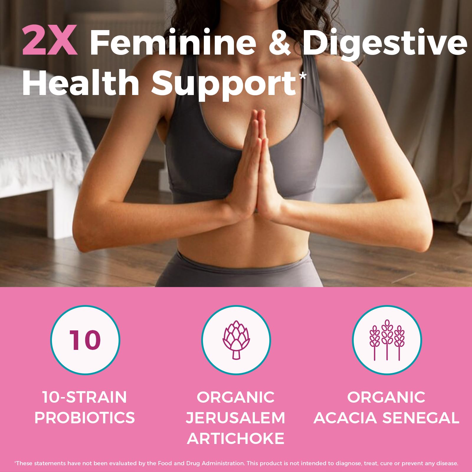 NewRhythm Women's Probiotics, Organic Prebiotics, 70 Billion CFU 10 Strains, Vaginal Probiotics for Urinary & Digestive Health, 30 Vegan Capsules, No Bloating NewRhythm uk supplements