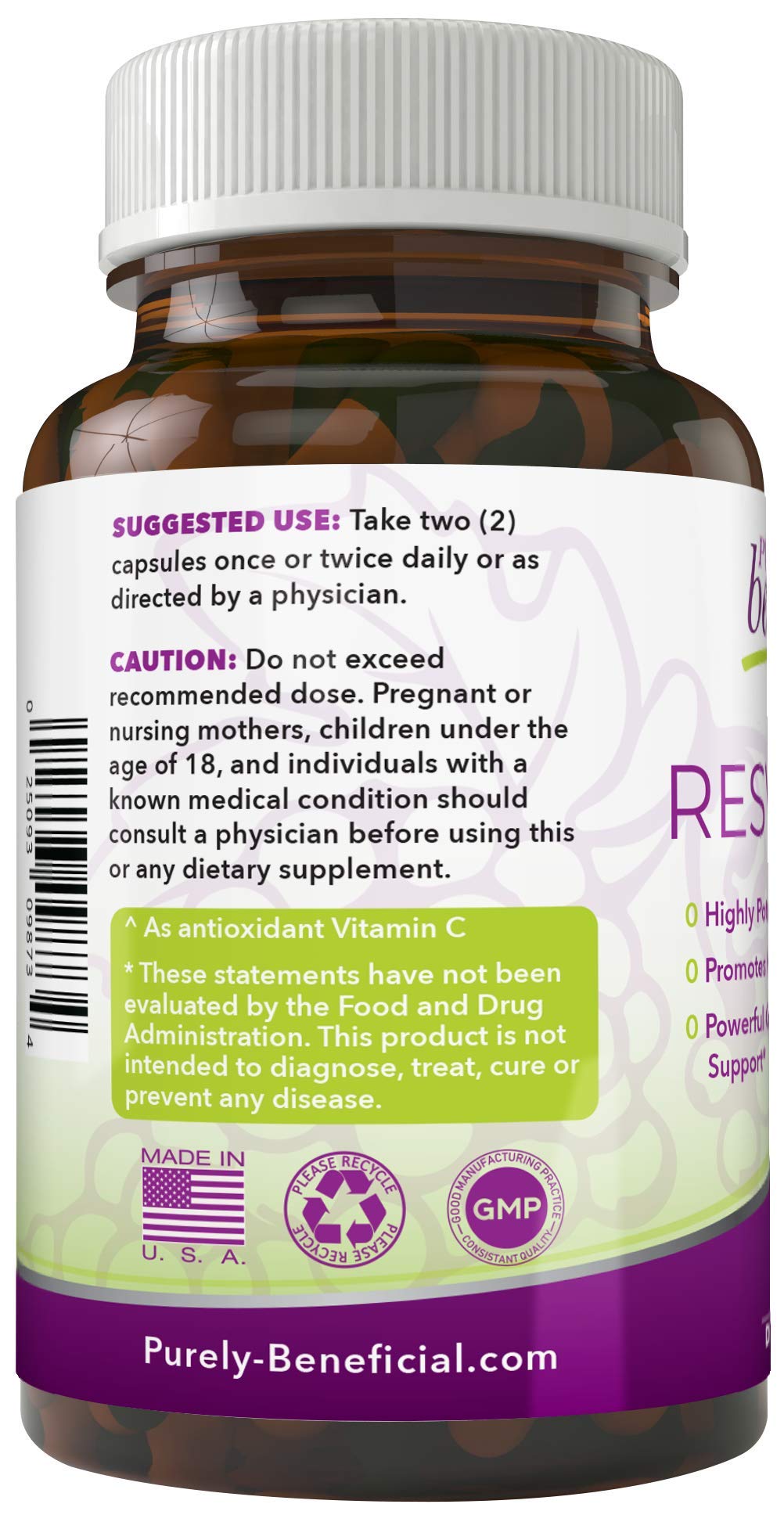PURELY beneficial RESVERATROL1450-90day Supply, 1450mg per Serving of Potent Antioxidants PURELY beneficial uk supplements