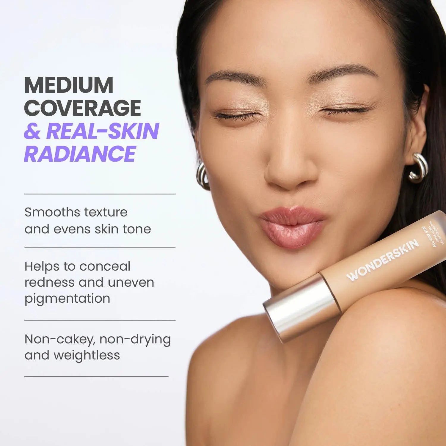 Wonderskin Hyper Bond All-Day Stay Serum Foundation – Waterproof, Transfer-Proof, 24HR Longwear Face Makeup with Niacinamide & Hyaluronic Acid – Lightweight, Natural Finish (Moonstone) Wonderskin uk supplements