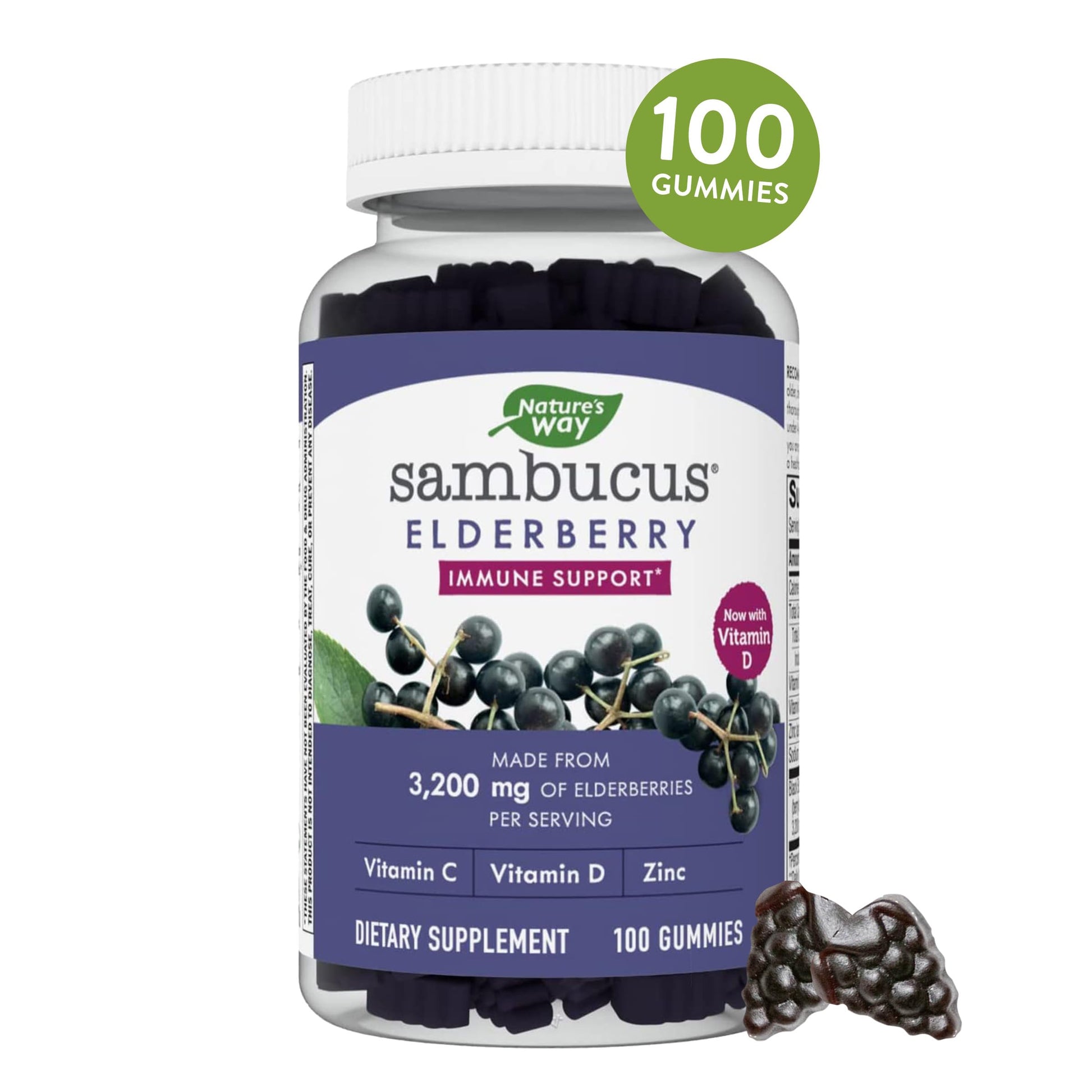 Nature's Way Sambucus Elderberry Gummies - Immune Support Supplement for Kids Nature's Way uk supplements