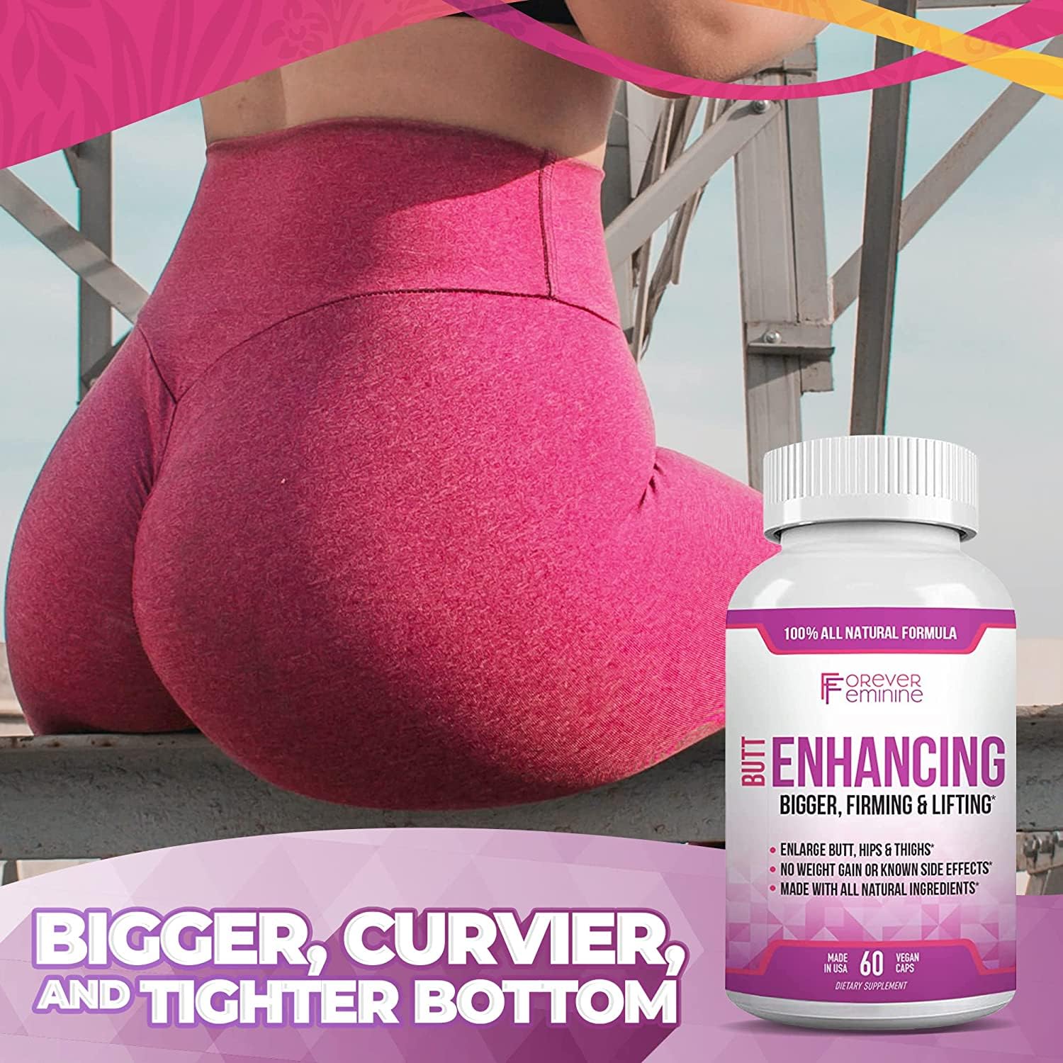 Forever Feminine Premium Butt Enhancement Pills - Booty Enlargement Pills - Shape Forever Feminine uk supplements