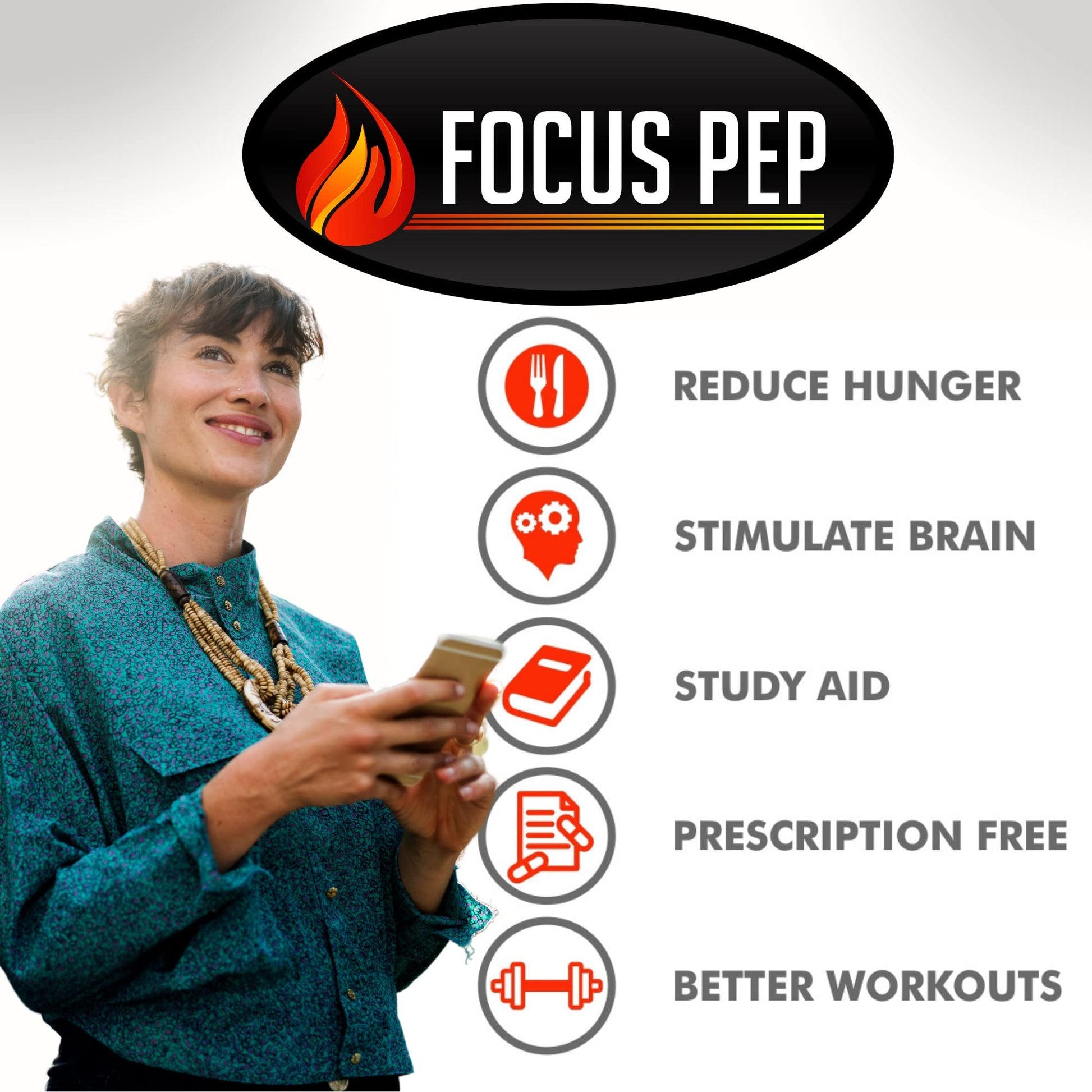 Focus Pep- Over The Counter Stimulants to Speed Up Naturally | Study Alternative and Best Energy Supplements for Nootropic Brain Boosting, 60 Pills Focus Pep uk supplements
