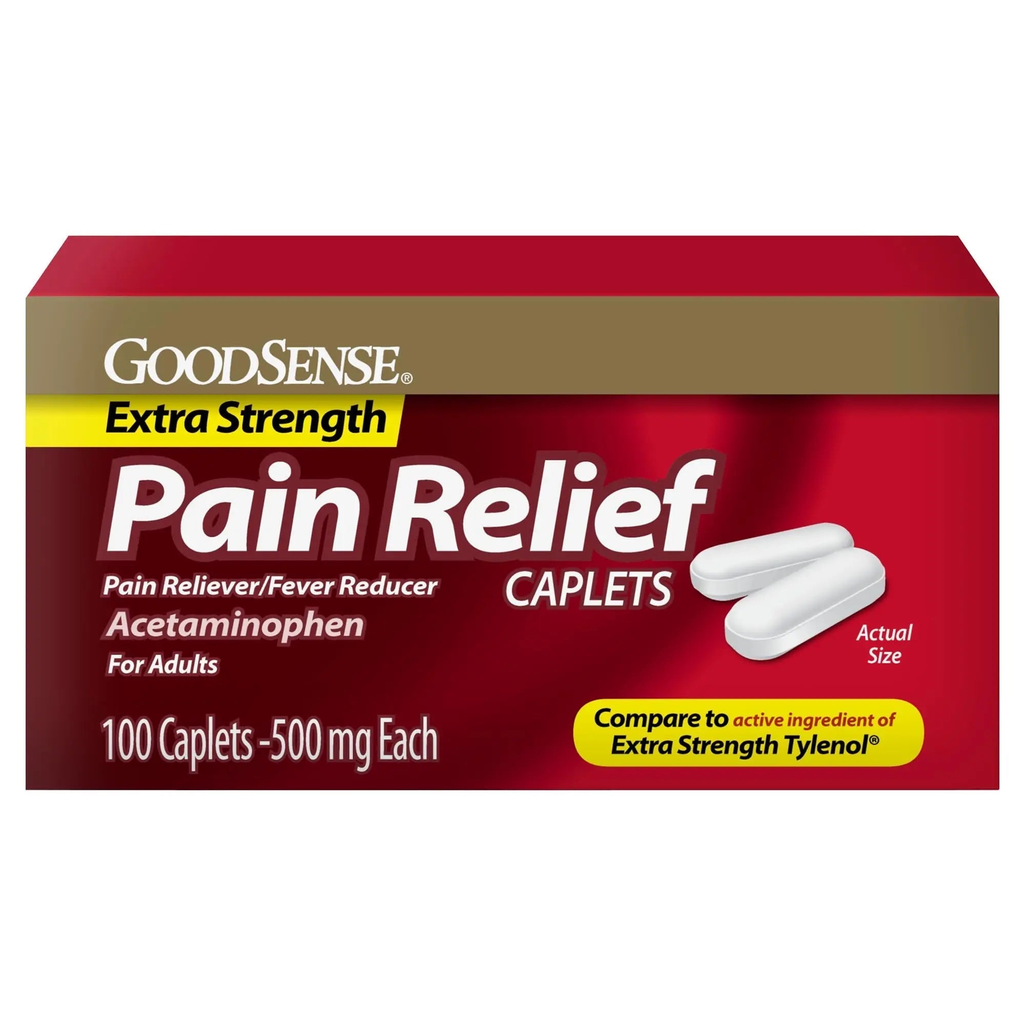 GoodSense Extra Strength Pain Relief - Acetaminophen Caplets 500 mg - Headache, Muscle Ache, Arthritis Relief, 100 Count GoodSense uk supplements