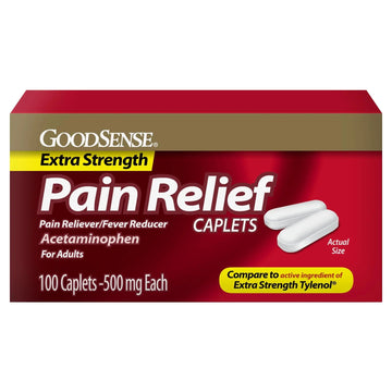 GoodSense Extra Strength Pain Relief - Acetaminophen Caplets 500 mg - Headache, Muscle Ache, Arthritis Relief, 100 Count GoodSense uk supplements