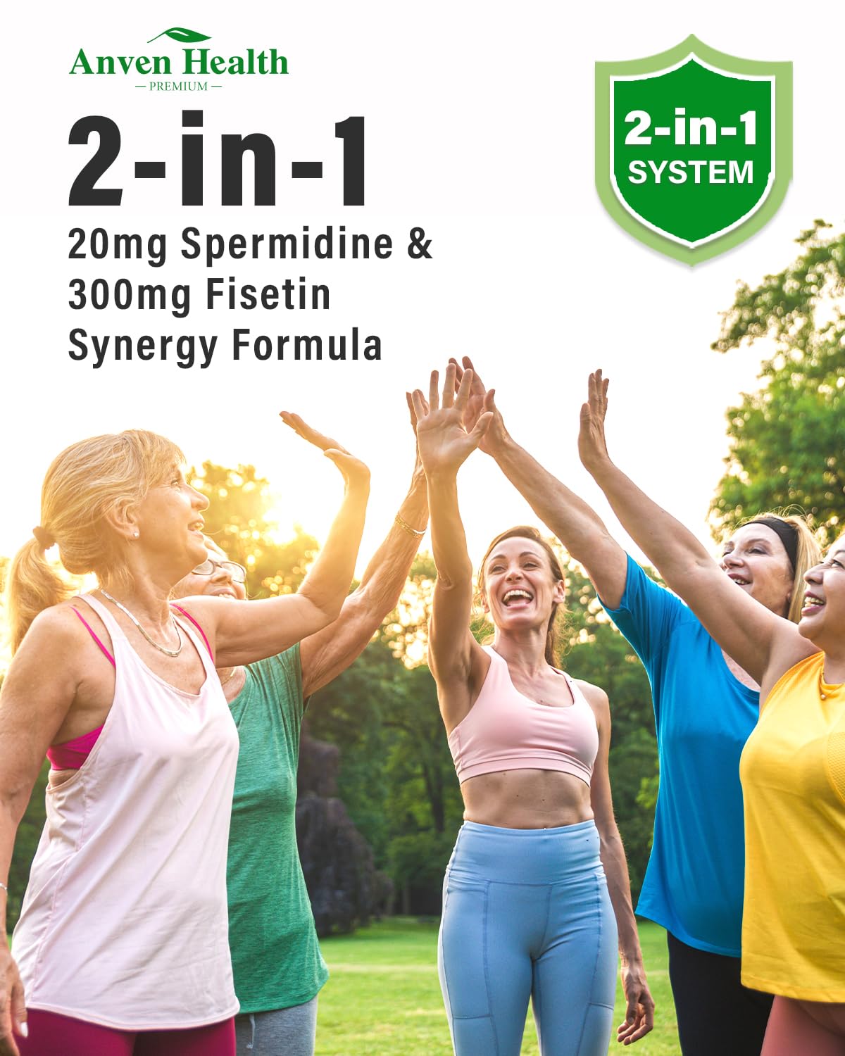 Spermidine & Fisetin Supplement - 20mg of 99% Spermidine Per Serving, 3HCL & 300mg Fisetin for Women Men Cell Renewal, Aging Defense & Longevity, Gluten Free, Non-GMO, Made in USA | 30 Veggie Caps Anven Health uk supplements