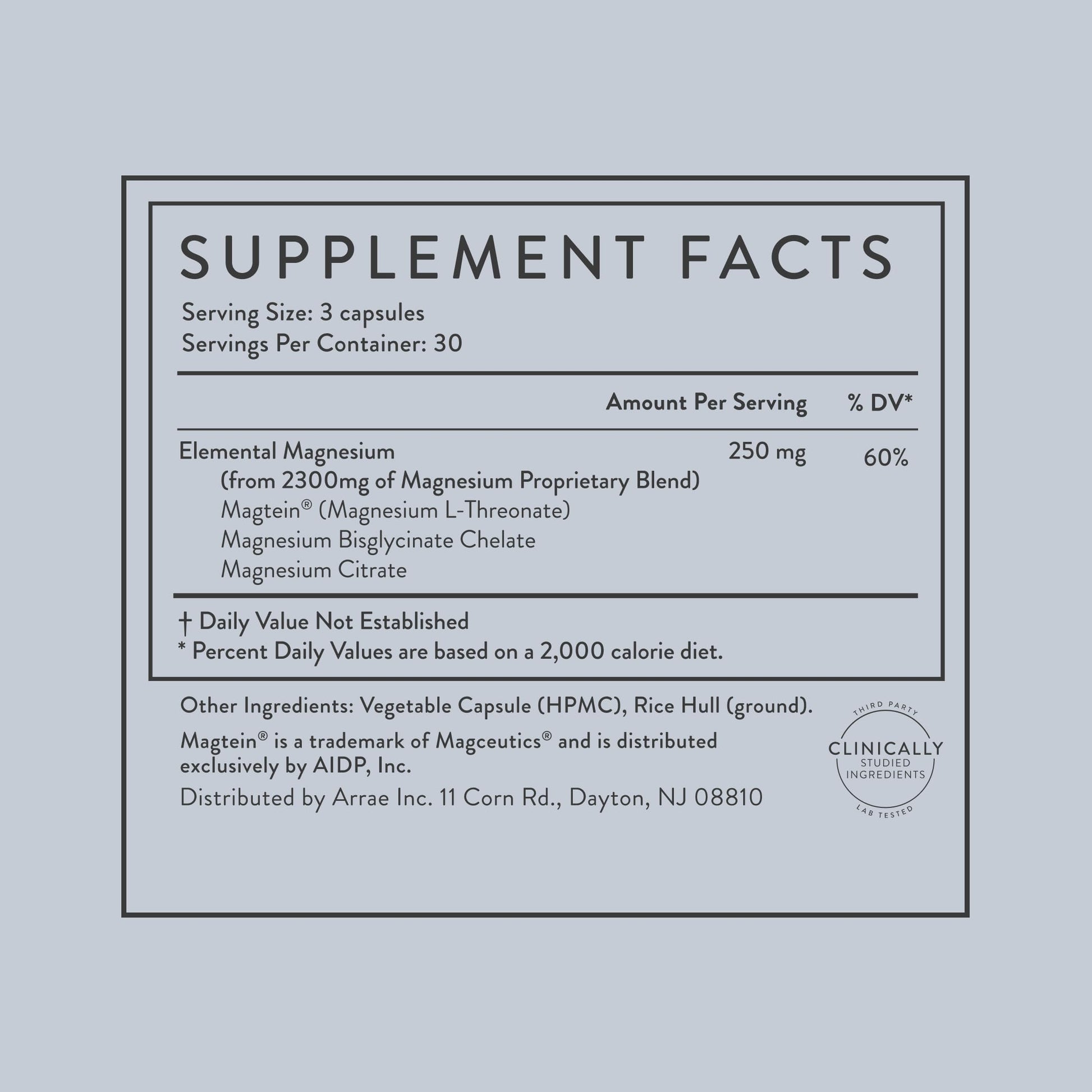 Arrae Magnesium Supplement, Magnesium Glycinate, Citrate & L-threonate, 250 mg, Support Mood, Sleep, Nerves, and Muscles,90 Capsules Arrae uk supplements