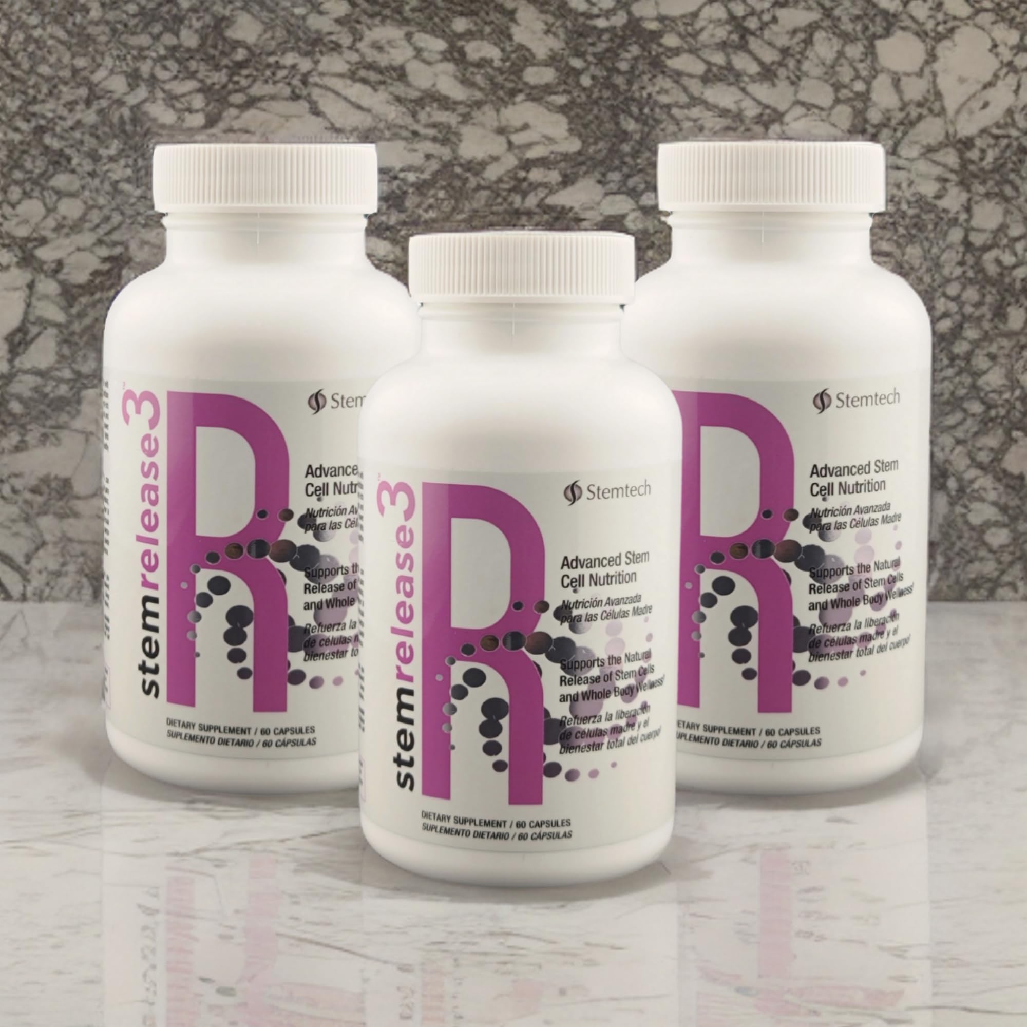 Stemtech Stemrelease3™ Cutting-Edge Stem Cell Nutrition for Natural Renewal and Youthful Vitality, Exclusive Blend for Enhanced Telomere Health 60 Capsules (3 Pack) StemTech uk supplements