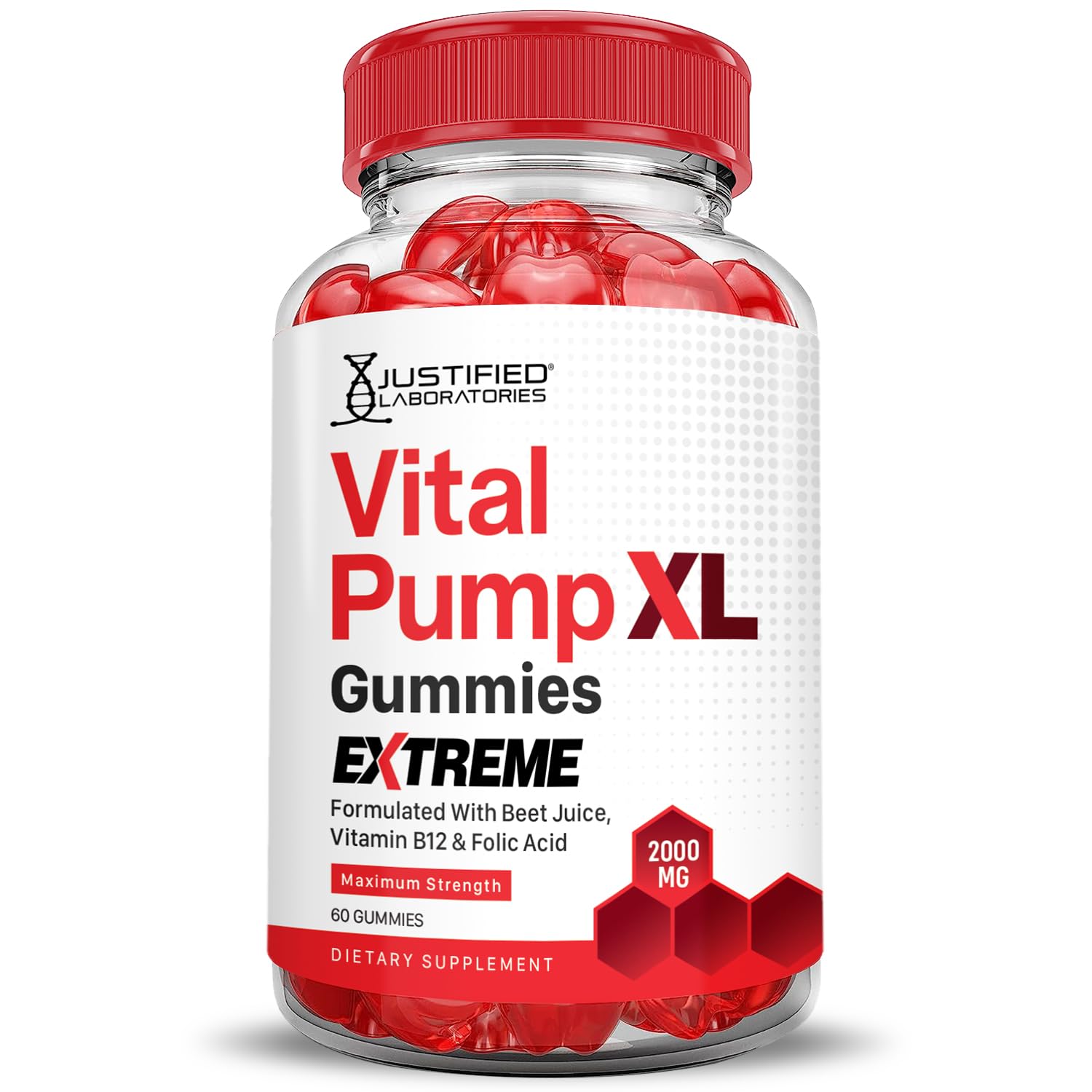 Justified Laboratories Vital Pump XL Extreme 2000MG Performance Gummies Vital PumpXL Advanced Formula Formulated with Beet Juice ACV Pomegranate Powder B12 Vegan Non GMO 60 Gummys Justified Laboratories uk supplements