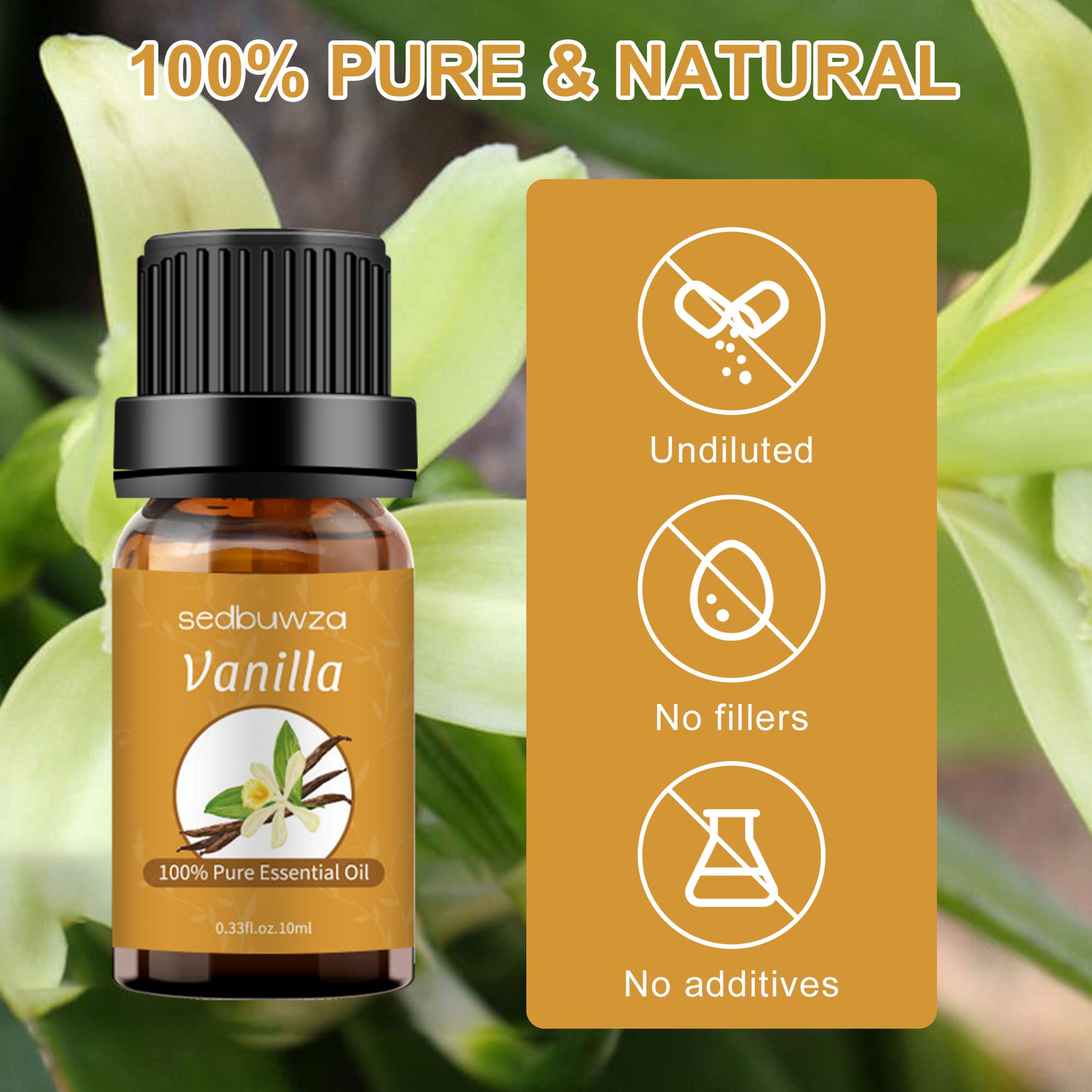 Sedbuwza Vanilla Oil Lavender Essential Oil Gift Set, 100% Pure Organic Fragrance Oil Set for Diffuser Sedbuwza uk supplements