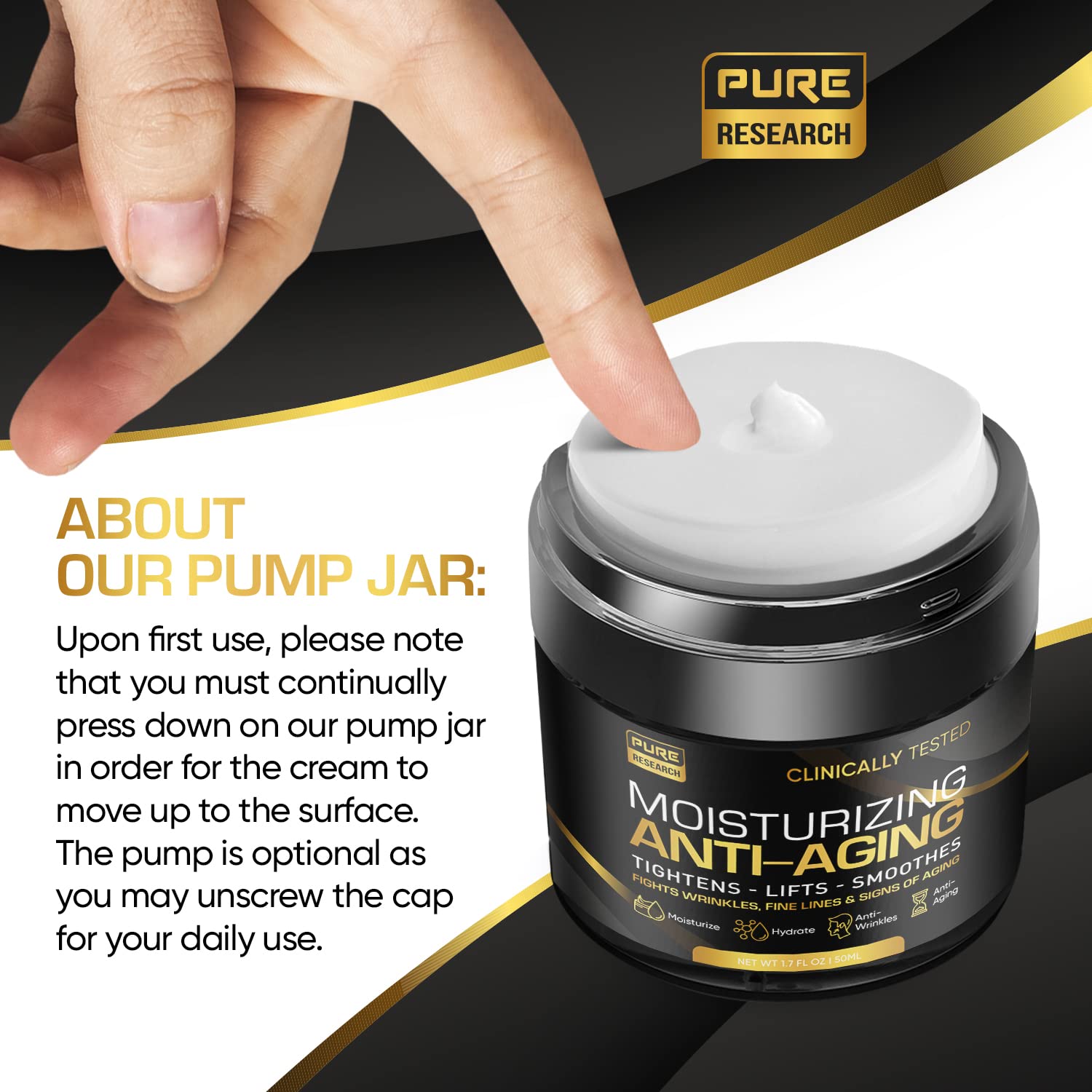 Men's Face Cream Moisturizer - Anti-Aging Cream For Men, Collagen, Retinol & Hyaluronic PURE RESEARCH uk supplements