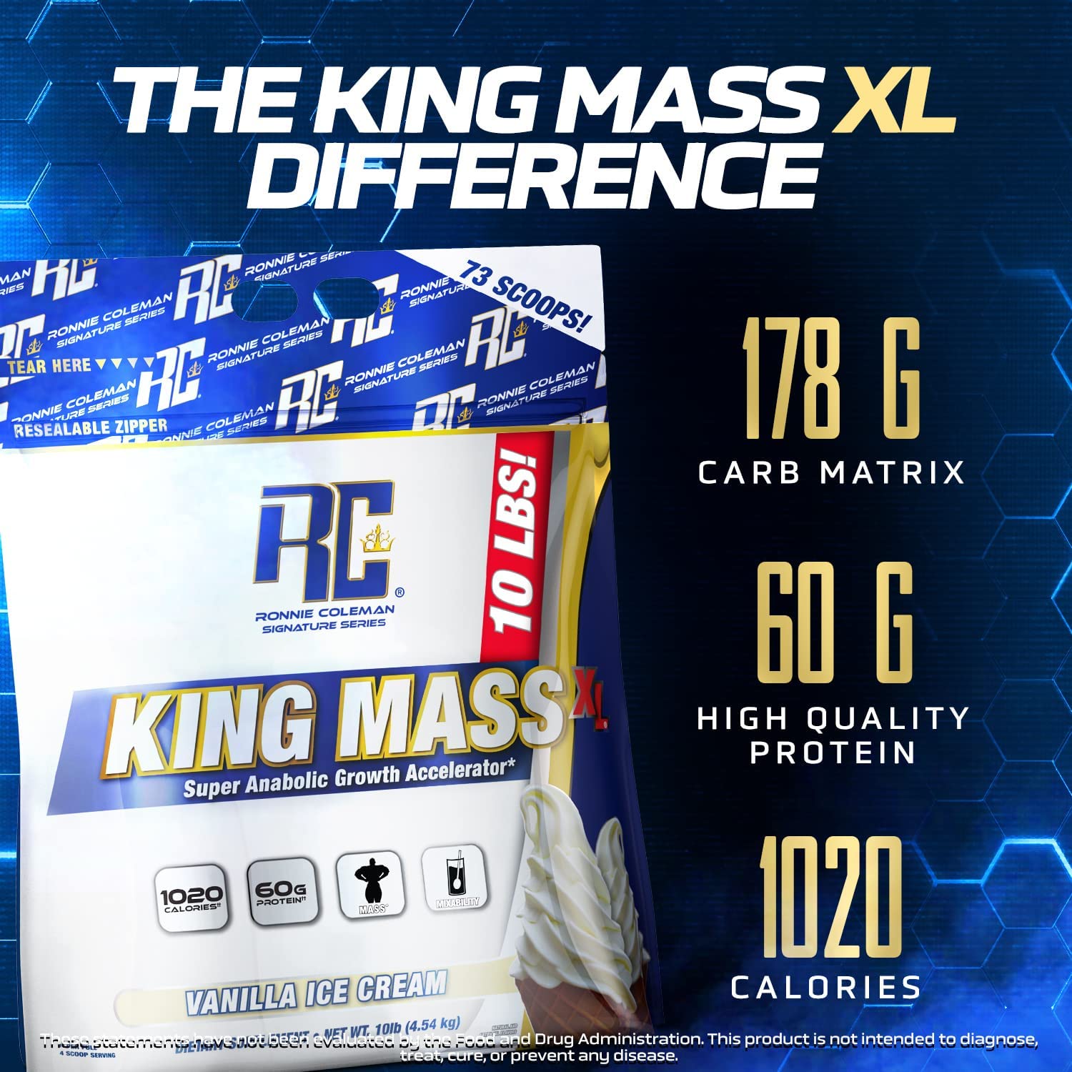 Ronnie Coleman Signature Series King Mass XL Mass Gainer Protein Powder, Muscle Ronnie Coleman Signature Series uk supplements