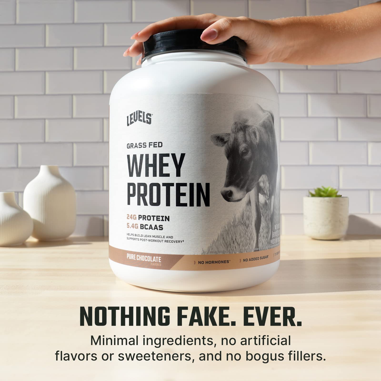 Levels Grass Fed 100% Whey Protein, No Hormones, Pure Chocolate, 5LB Levels Nutrition uk supplements