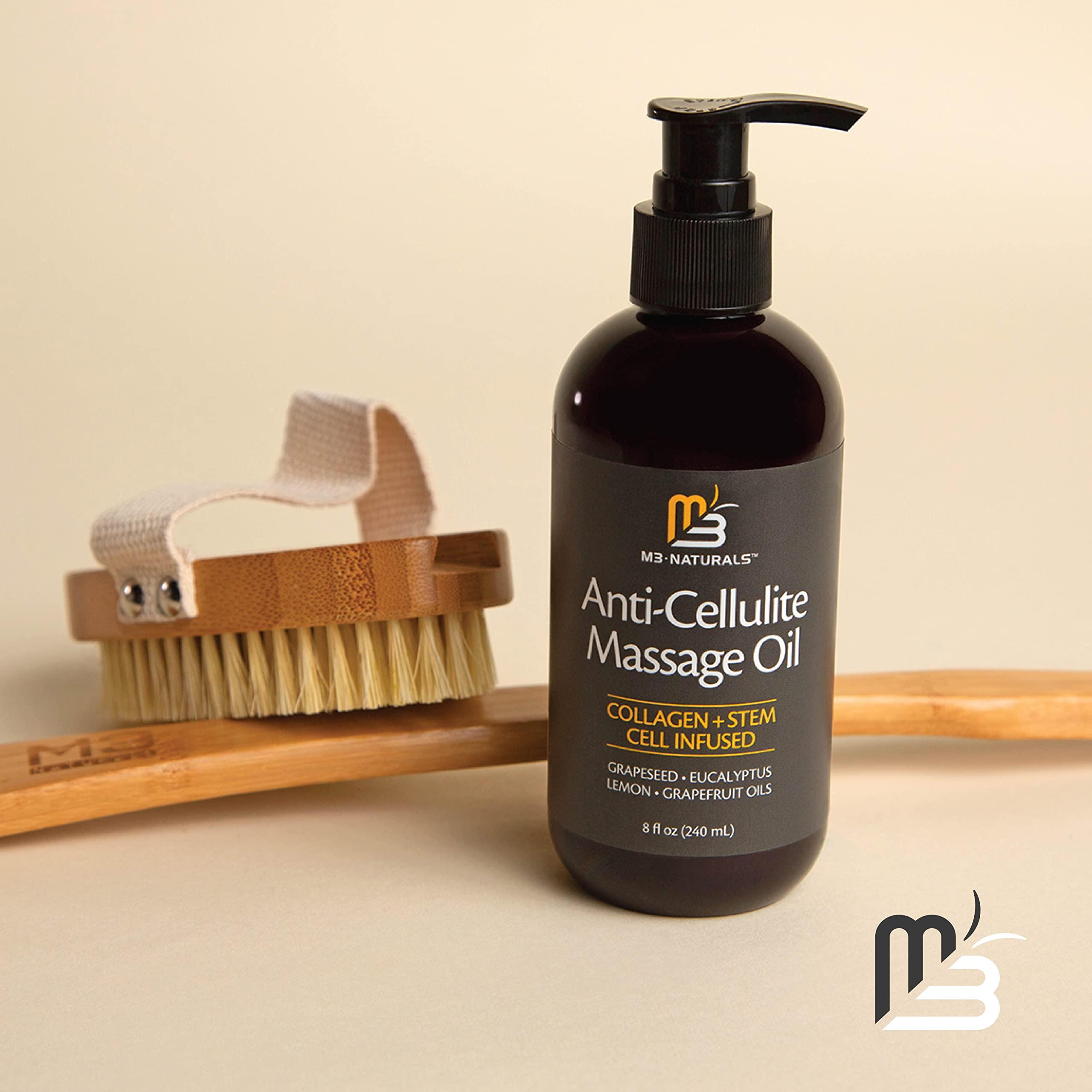 Anti Cellulite Massage Oil for Massage Therapy - Collagen and Stem Cell Skin Tightening M3 Naturals uk supplements
