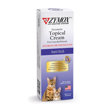 Zymox Cat & Kitten Topical Cream w/ .5% hydrocortisone - 1 oz. Tube Zymox uk supplements