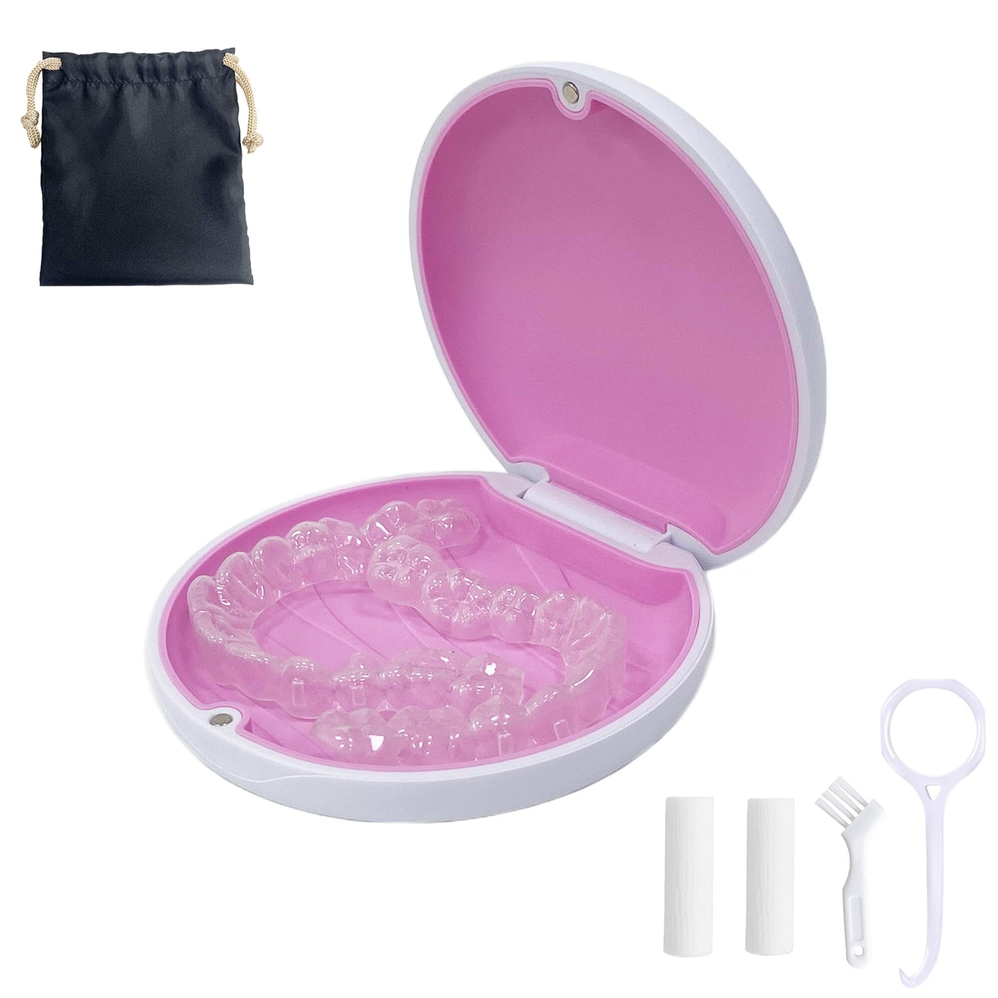 Retainer Case,Cute Slim Aligner Case Compatible with Invisalign,Retainer Holder with Aligner Remover Maoerdental uk supplements