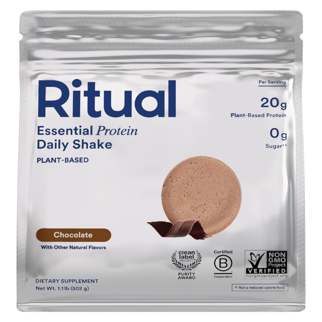 Ritual Pea Protein Powder with BCAA: 20g Organic Vegan Plant-Based Protein from Regenerative Farms in North America, Complete Amino Acid Profile, Gluten Free, Sugar Free‡, Dairy Free, Chocolate, 1 Lbs Ritual uk supplements