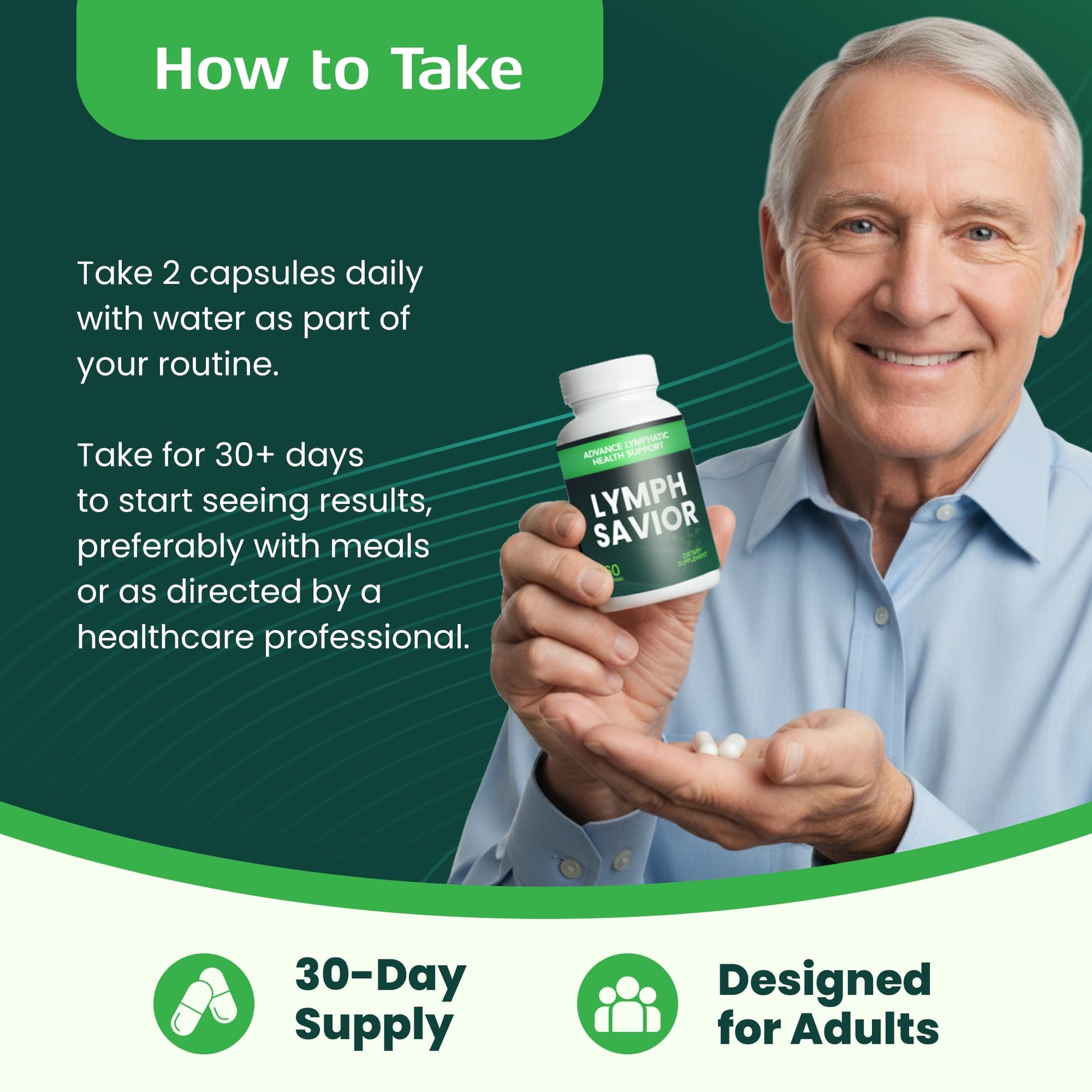 Lymph Savior - Plant-Based Lymphatic Support Supplement with Red Clover, Horse Chestnut & Burdock Root for Fluid Balance & Daily Wellness - Non-GMO, Made in USA - 30-Day Supply, 1 Bottle Lymph Savior uk supplements