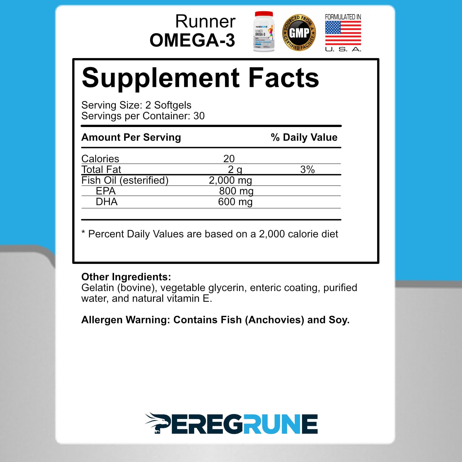 PEREGRUNE Runner Multivitamin & Omega 3 Bundle (1 Month Supply) | Antioxidants for Health & Recovery | Vitamin B Complex for Endurance, Energy, VO2 Max | Joints & Heart: 1,000mg Fish Oil PEREGRUNE uk supplements