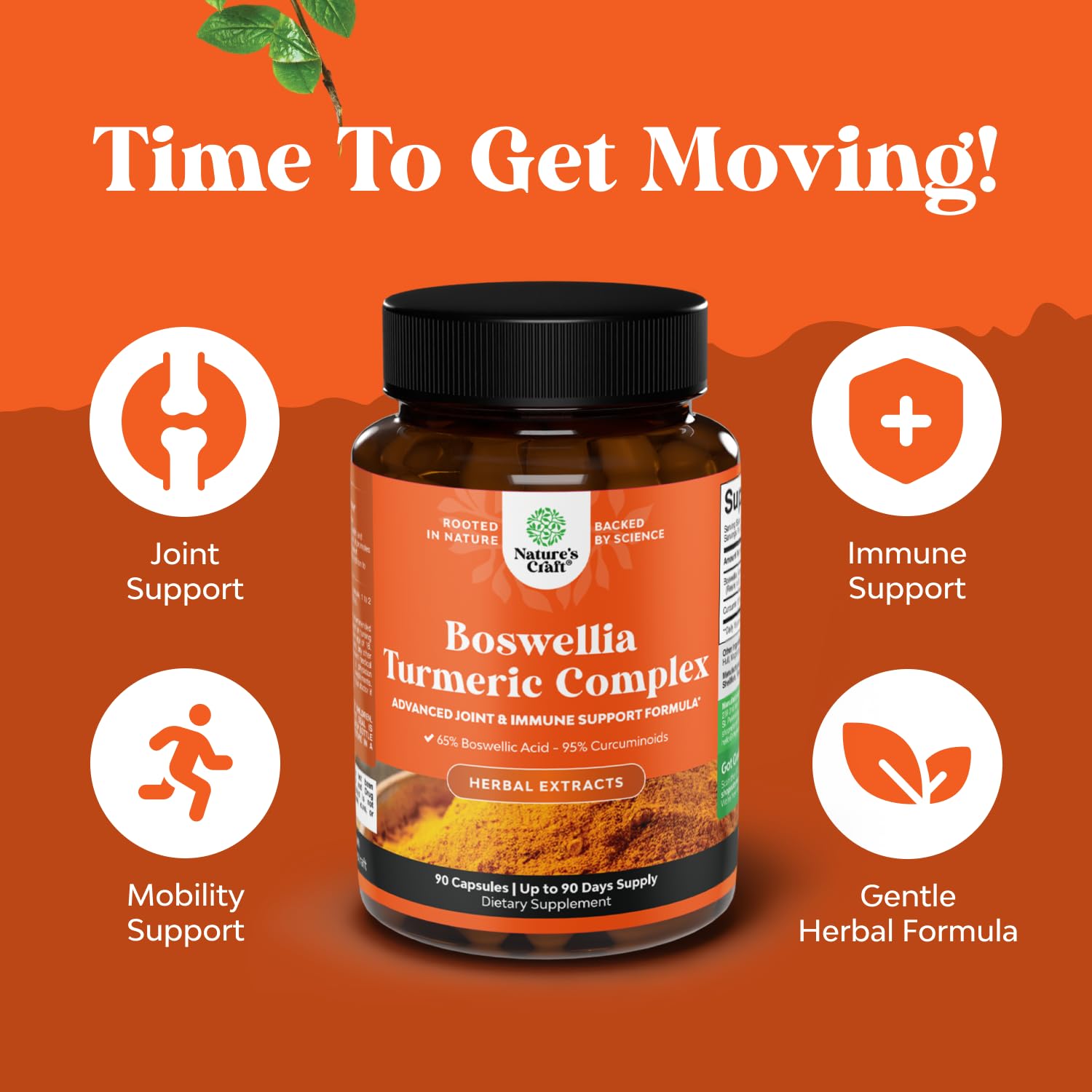 Boswellia Extract Capsules with Turmeric - Advanced Immune Health Support Supplement - Turmeric & Boswellia Serrata Capsules 500mg per Serving for Body Detox & Healthy Joints - 90 Count Natures Craft uk supplements