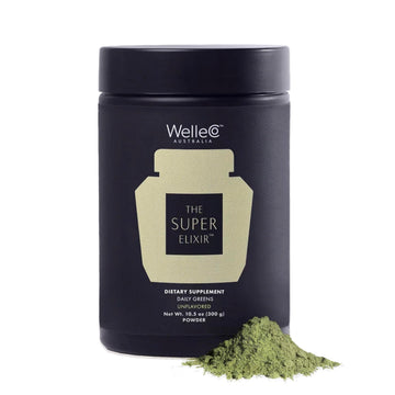 WelleCo The Super Elixir, Daily Greens Powder with Probiotics, Superfoods & Whole Foods, Unflavored Drink Mix for Gut Health, Immunity, Energy, Skin & Hair, 10.5oz Jar WelleCo uk supplements