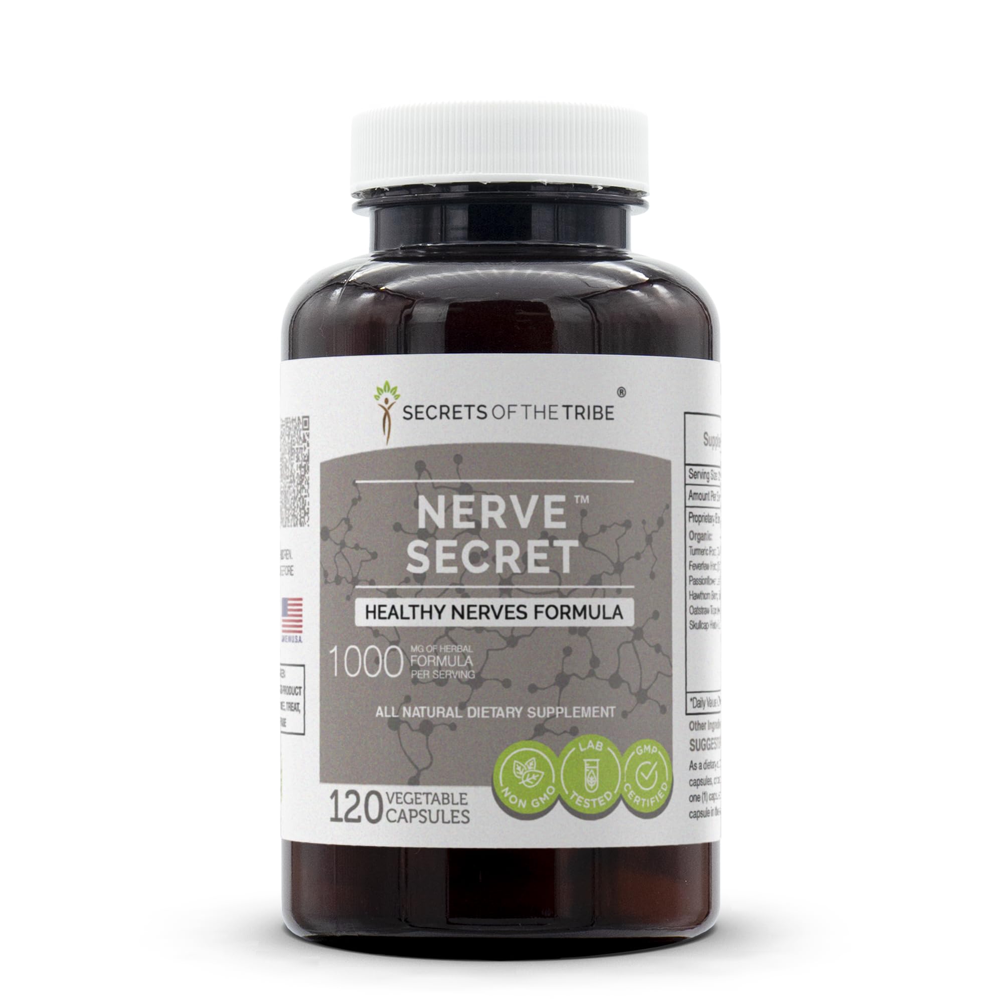 Secrets of the Tribe - Nerve Secret, Healthy Nerves Formula, Herbal Supplement Blend (120 Capsules) Secrets of the Tribe uk supplements