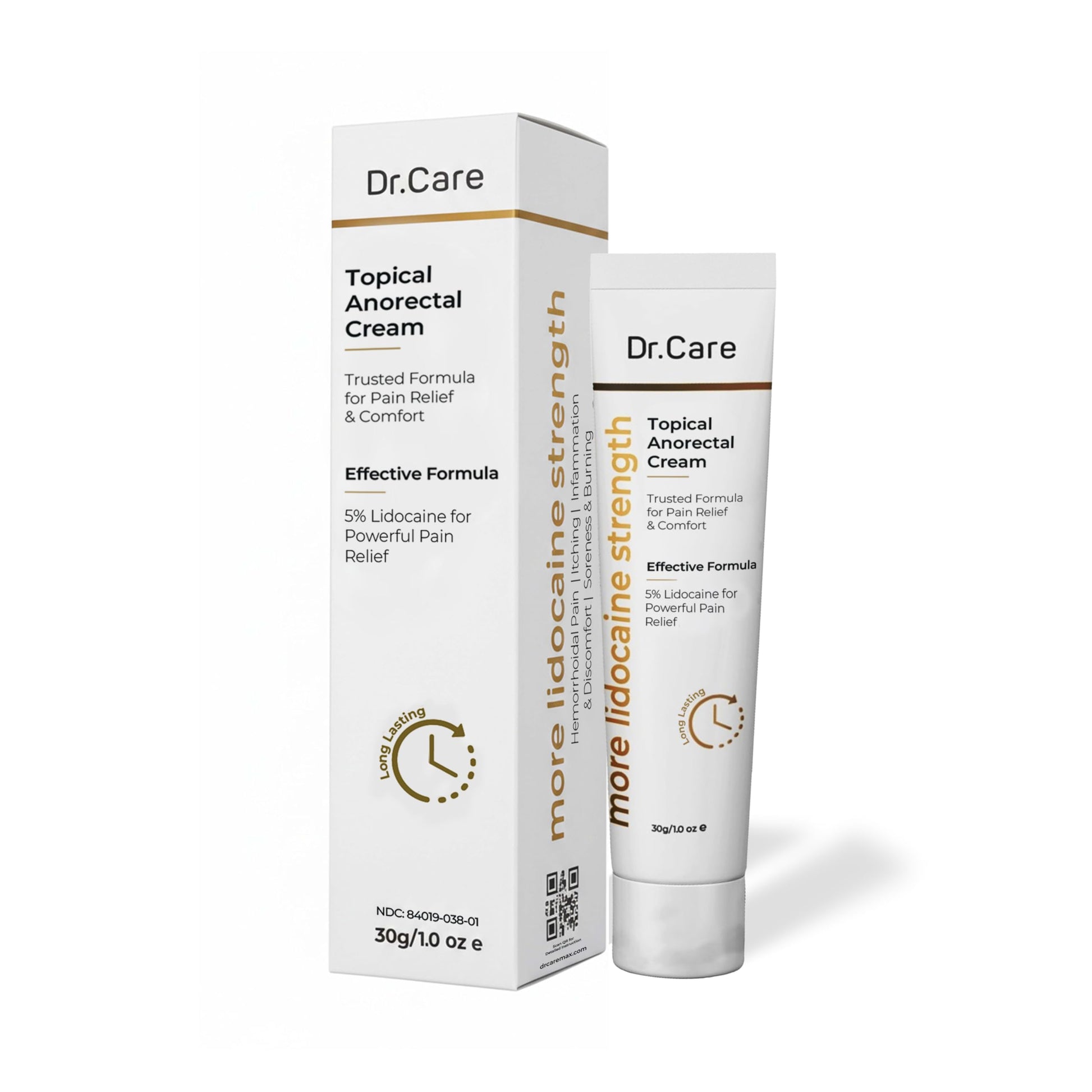 Dr Care Anorectal Cream with 5% Lidocaine - Maximum Strength Topical Anesthetic for Hemorrhoid Relief, Itching, & Burning (1.0 oz) Dr Care uk supplements