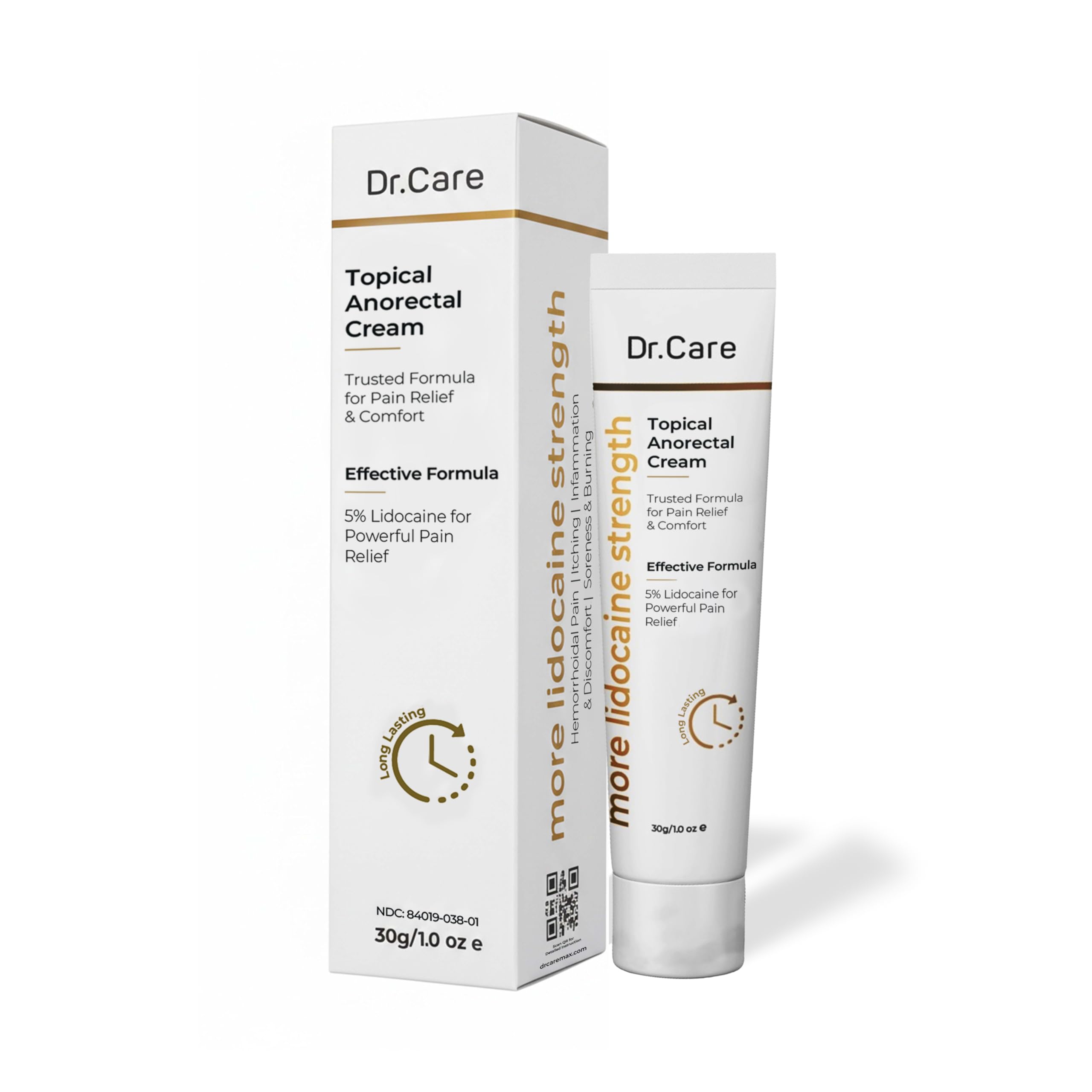 Dr Care Anorectal Cream with 5% Lidocaine - Maximum Strength Topical Anesthetic for Hemorrhoid Relief, Itching, & Burning (1.0 oz) Dr Care uk supplements