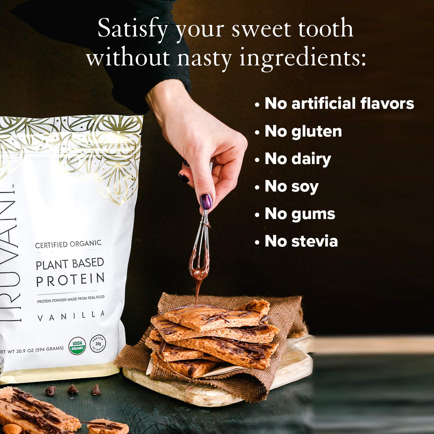 Truvani Organic Vegan Protein Powder, Organic Pea Protein Powder, Vegan, Non GMO Truvani uk supplements