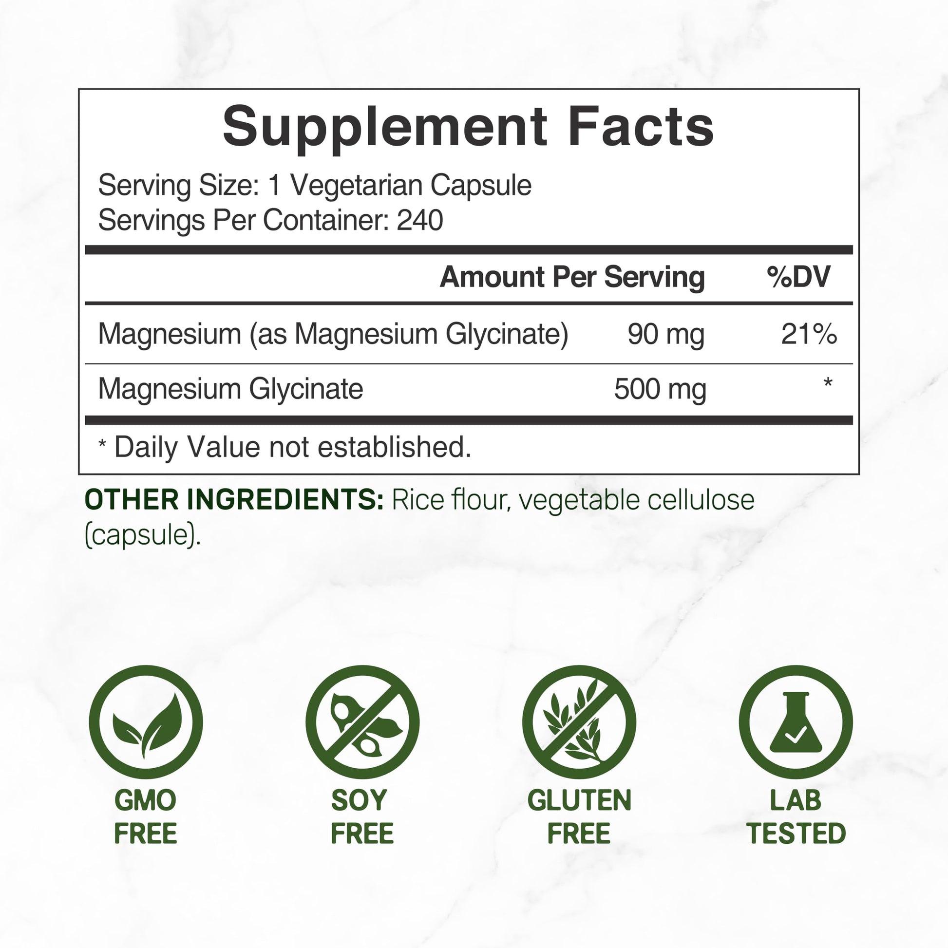Deal Supplement Magnesium Glycinate 500mg, 240 Veggie Capsules | 100% Chelated for Easy Absorption | Essential Mineral Supplement | Non-GMO, Gluten-Free DEAL SUPPLEMENT uk supplements