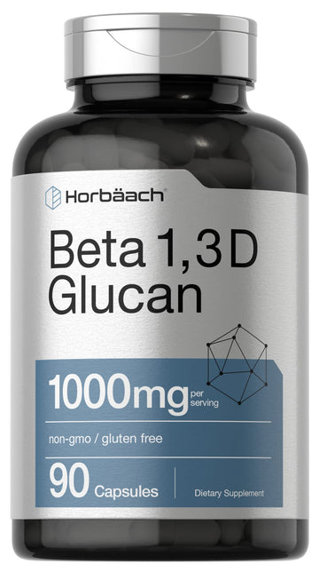 Beta Glucan 1 3D 1000 mg | 90 Capsules | Beta 1,3, 1,6 D Glucan | Non-GMO, Gluten Free Horbäach uk supplements