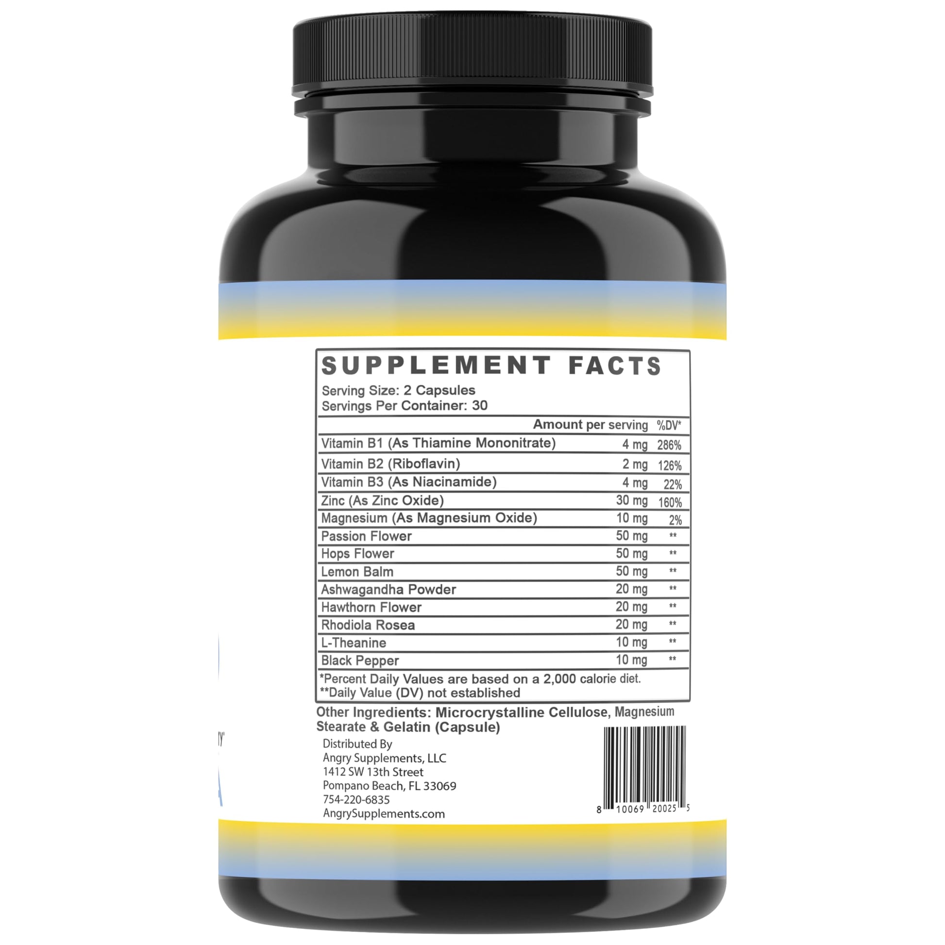 Angry Supplements Stress Less Day-Time Mood Support Pills – Natural Stress Relief with Ashwagandha, Rhodiola, L-Theanine, Magnesium & B Vitamins– Calm Focus & Mental Clarity – 60 Capsules (1-Bottle) Angry Supplements uk supplements