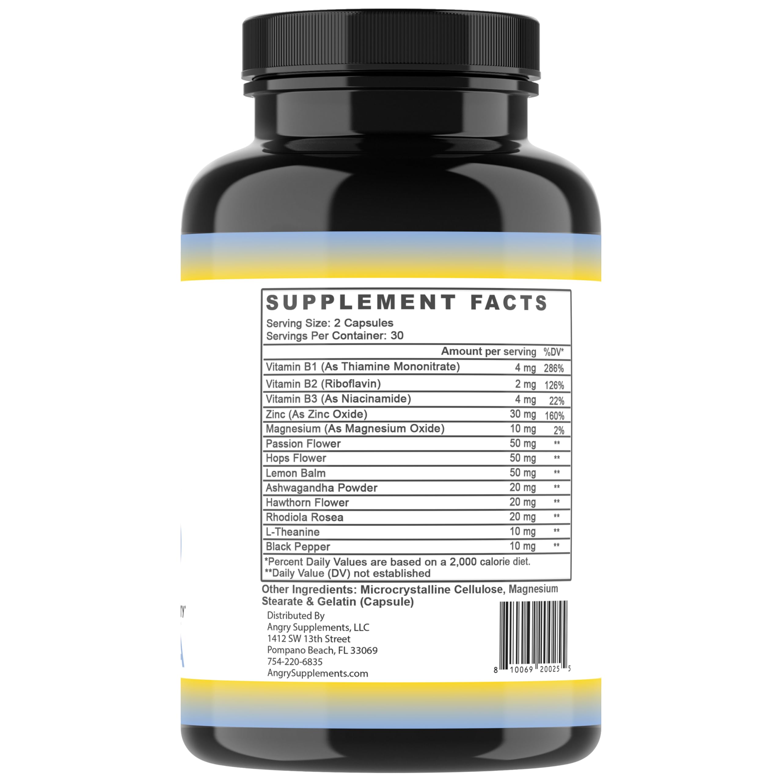 Angry Supplements Stress Less Day-Time Mood Support Pills – Natural Stress Relief with Ashwagandha, Rhodiola, L-Theanine, Magnesium & B Vitamins– Calm Focus & Mental Clarity – 60 Capsules (1-Bottle) Angry Supplements uk supplements