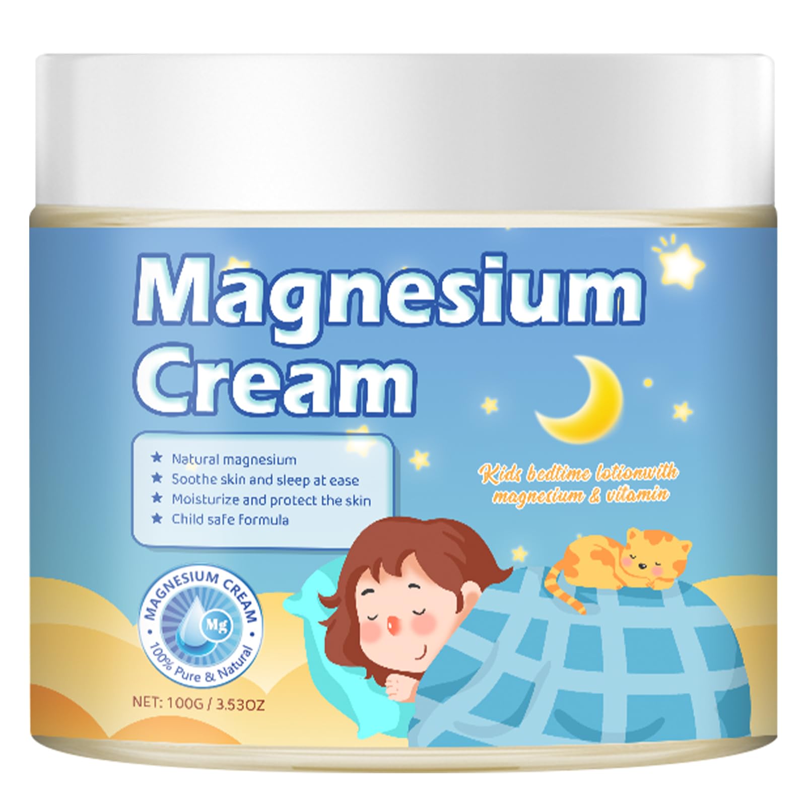 100g Magnesium Lotion for Kids Sleep,Nighttime Magnesium Cream,Soothe and Relax Your Body Before Bed,Safe for Both Adults and Children,Natural Calming Cream Support for Sleep Kzaio uk supplements