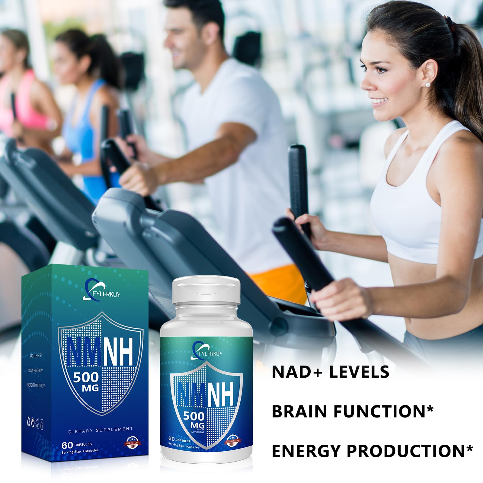 FYLFRKUY New NMNH 500mg Per Serving (Dihydronicotinamide Mononucleotide), NAD 𝐒𝐮𝐩𝐩𝐥𝐞𝐦𝐞𝐧𝐭𝐬 Pure Organic, More Effective Than NMN for Anti-Aging, Energy, Immunity, Focus - 60 Count FYLFRKUY uk supplements